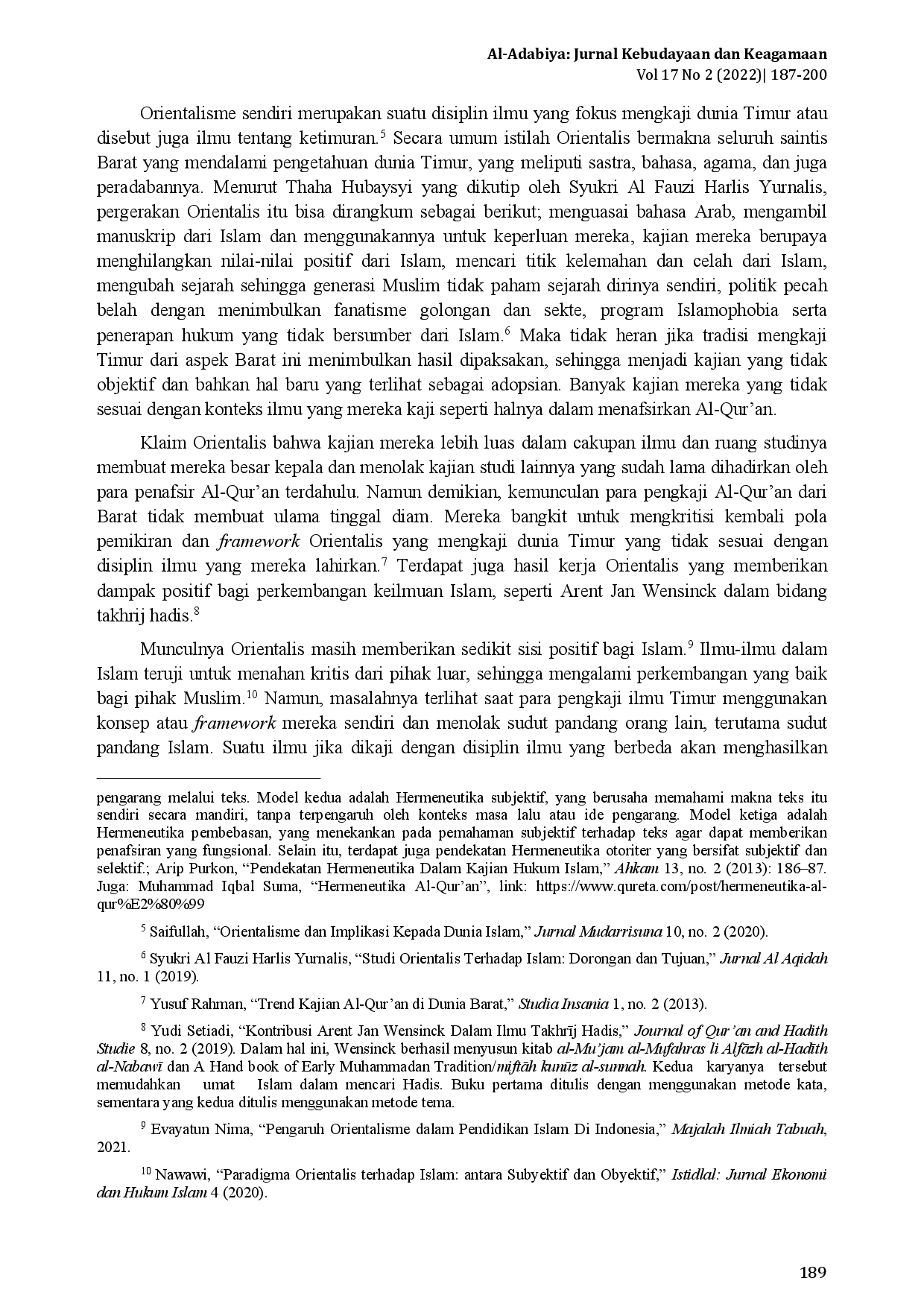 juris Kritik Orientalis dalam Aspek Ontologis Studi Al Qur an