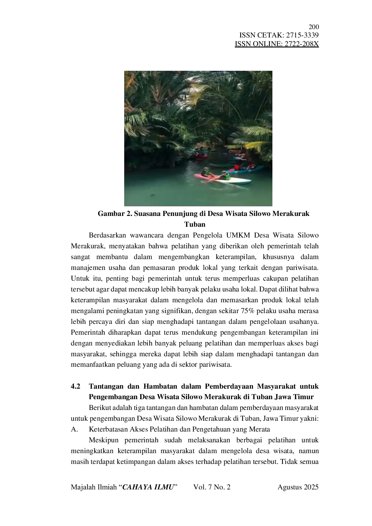 JURIS Peran Kebijakan Pemerintah dalam Pemberdayaan Masyarakat untuk Pengembangan Desa Wisata Silowo Merakurak di Tuban Jawa Timur