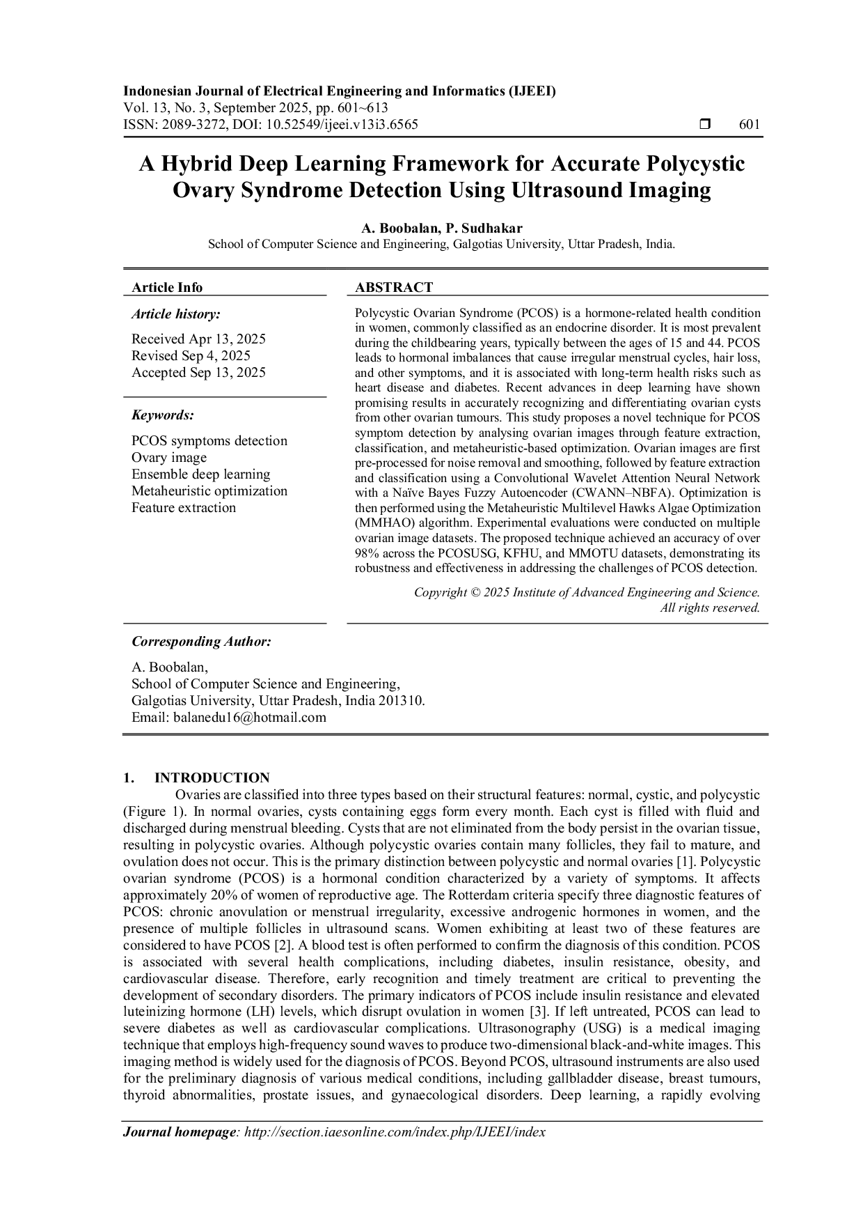 JURIS A Hybrid Deep Learning Framework for Accurate Polycystic Ovary Syndrome Detection Using Ultrasound Imaging