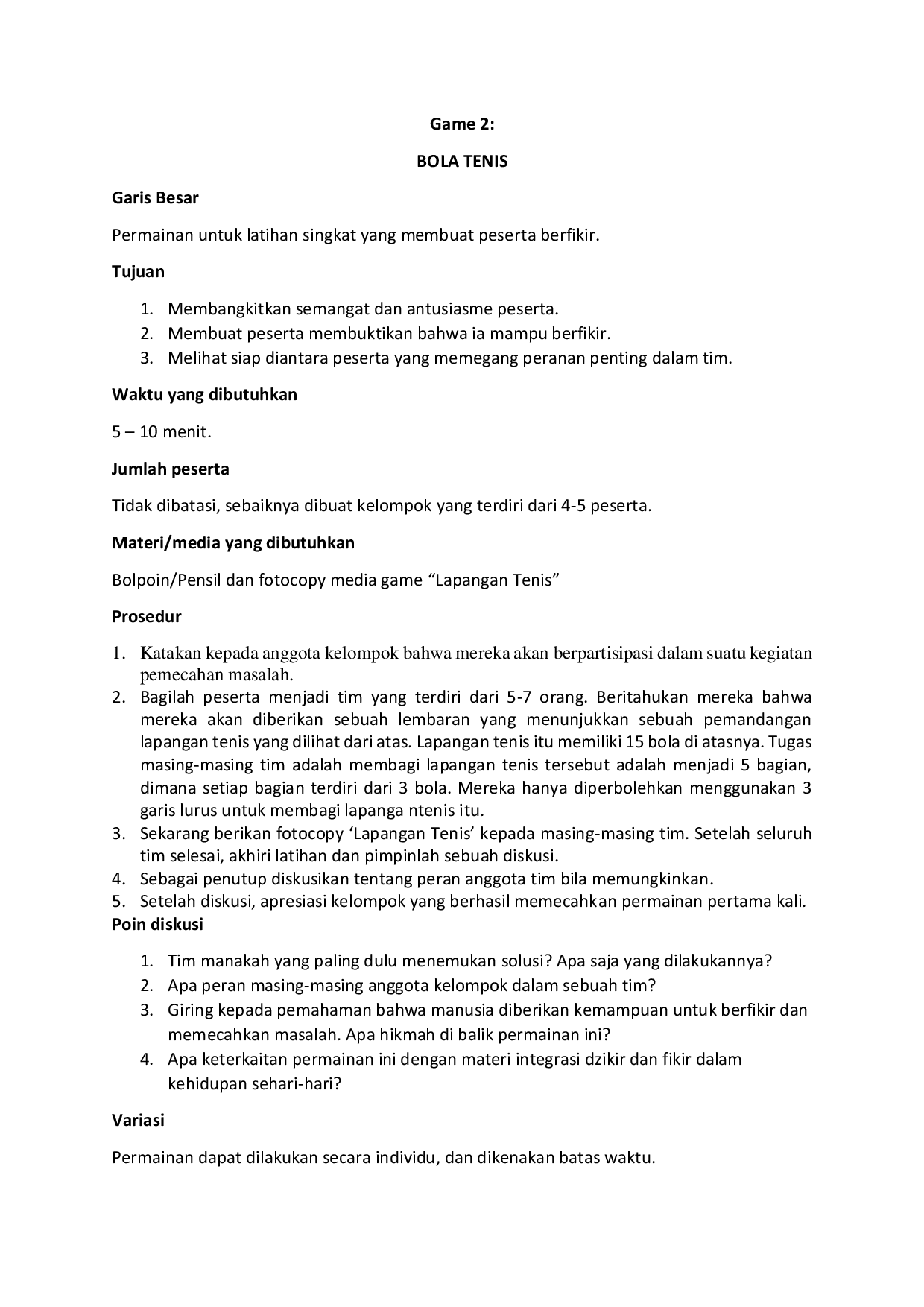 JURIS Pengembangan Metode Pembelajaran Berbasis Permainan pada Mata Kuliah Agama Islam di AKN Putra Sang Fajar Blitar Menggunakan Model 4 D Thiagarajan