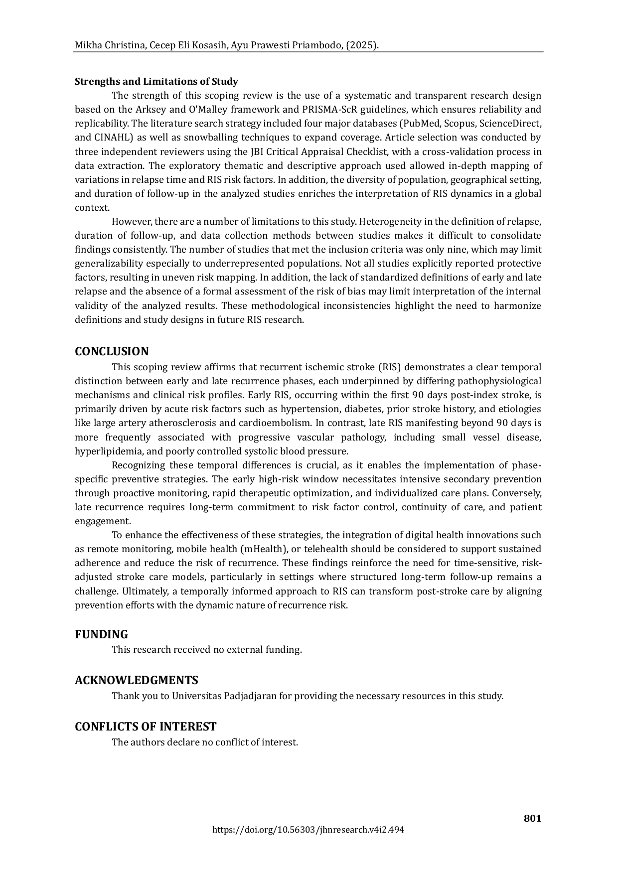 JURIS Characteristics Early versus Late Recurrent Ischemic Stroke A Scoping Review on Timing and Predictors