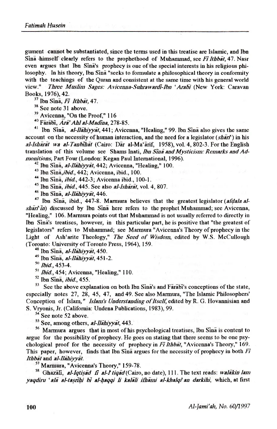 JURIS The Image of The Prophet In Ibn SnA s Thought