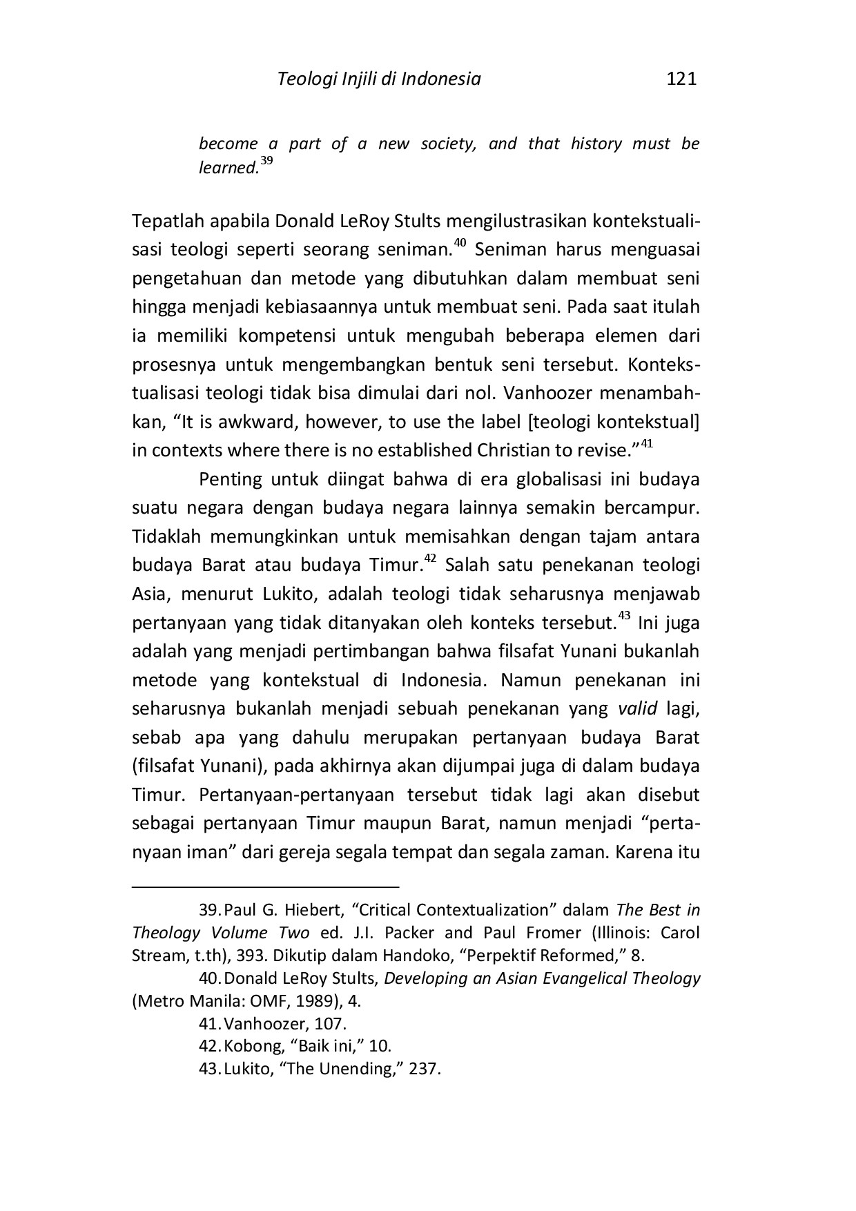 juris Teologi Injili di Indonesia dan Usaha Kontekstualisasinya dalam Era Globalisasi