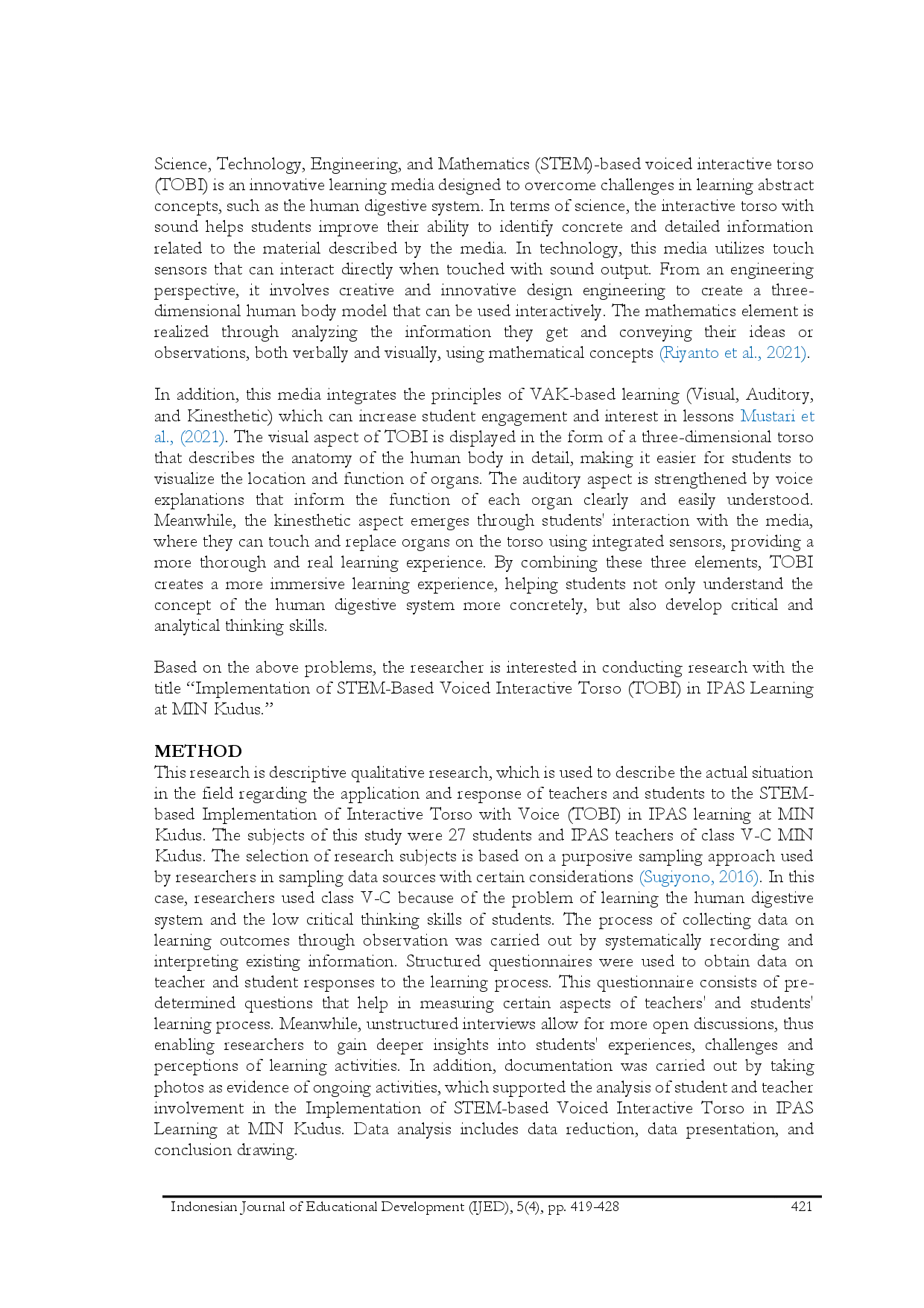 juris Implementasi Stem Berbasis Voiced Interactive Torso Tobi Dalam Pembelajaran Ipas Di Min Kudus