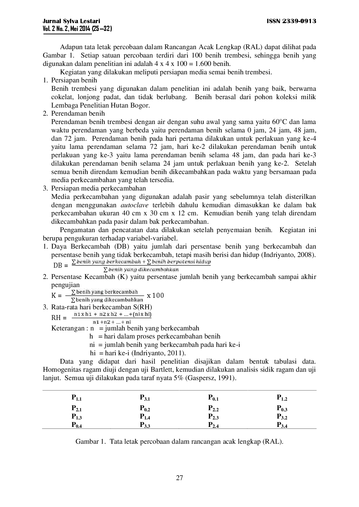juris Pengaruh Lama Waktu Perendaman Dengan Air Terhadap Daya Berkecambah Trembesi Samanea Saman
