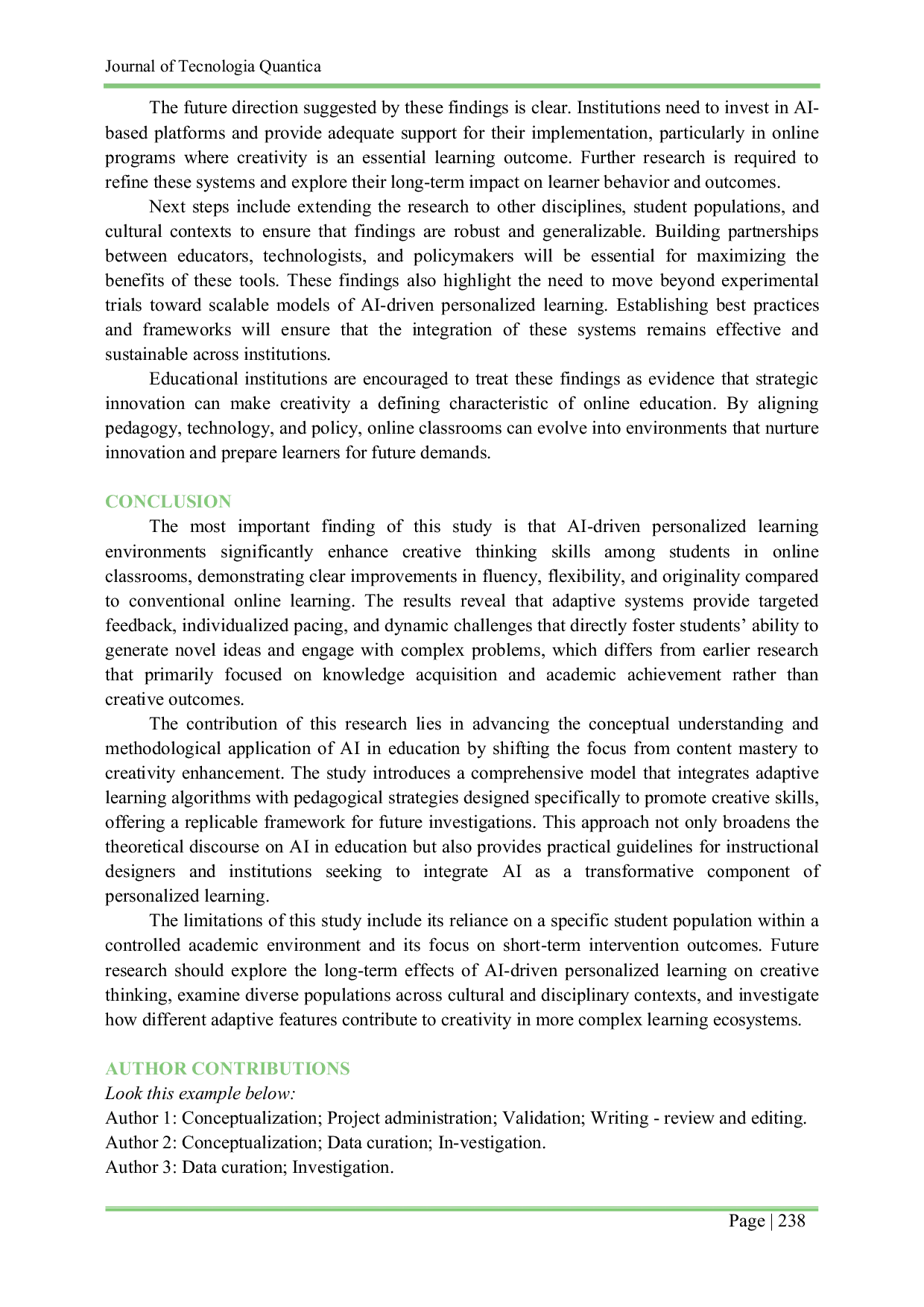 JURIS The Role of AI in Personalized Learning Enhancing Creative Thinking in Online Classrooms