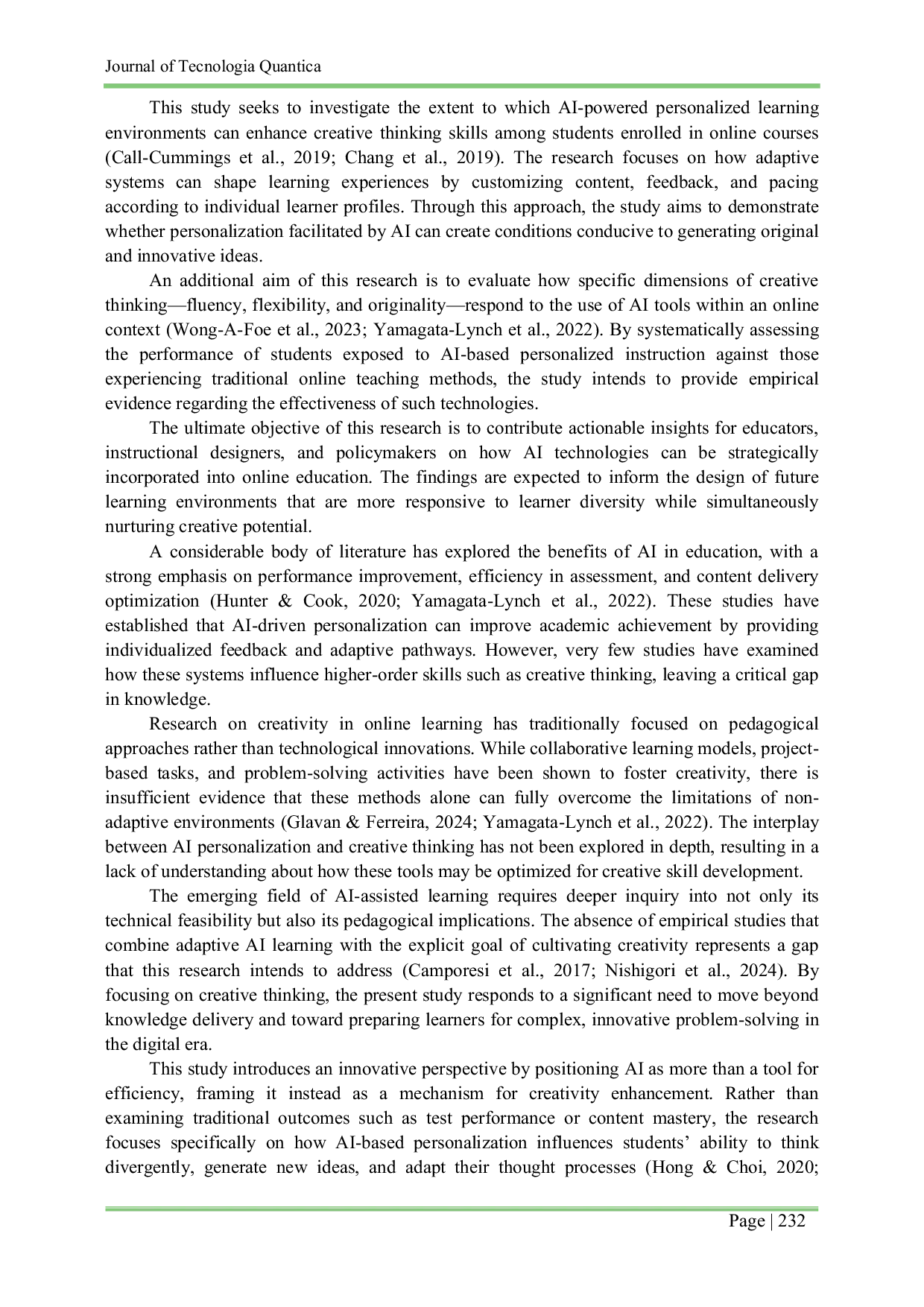 JURIS The Role of AI in Personalized Learning Enhancing Creative Thinking in Online Classrooms