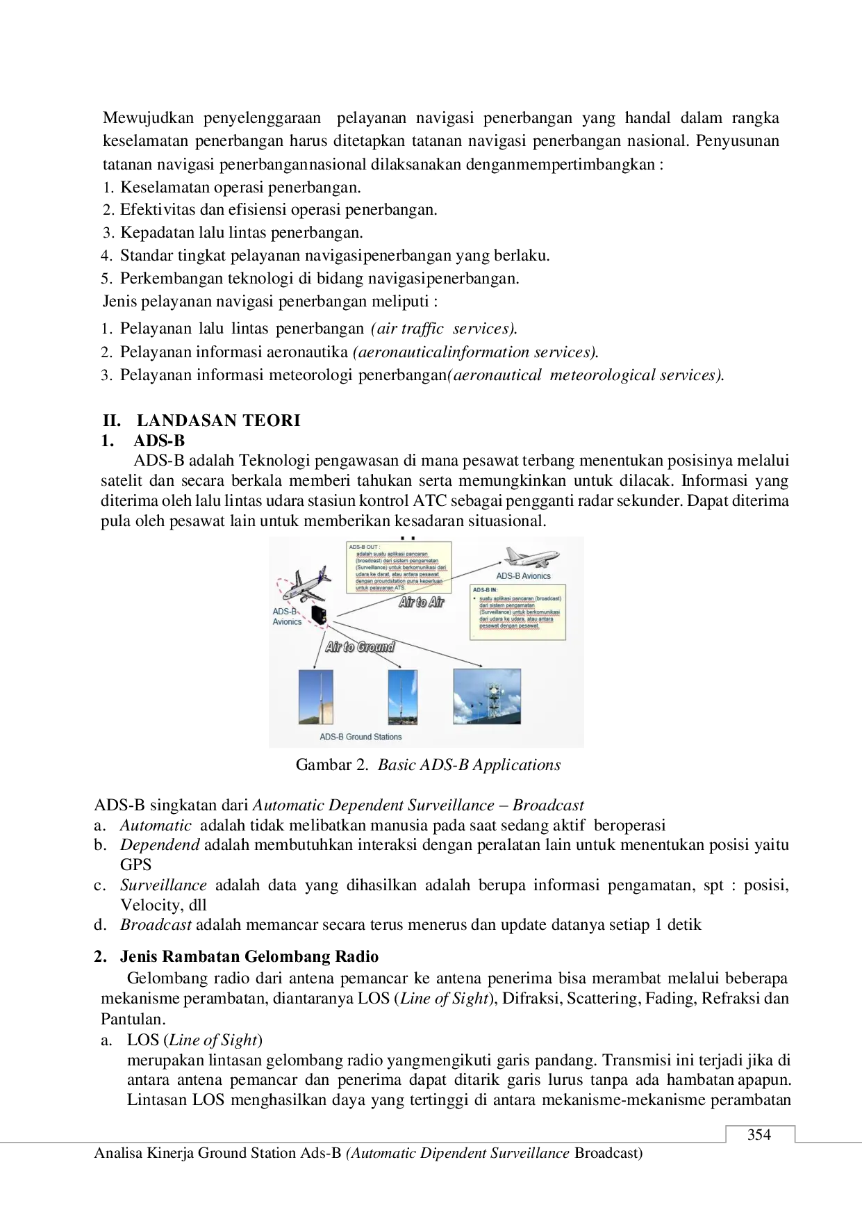 JURIS Analisa Kinerja Ground Station ADS B Automatic Dependent Surveillance Broadcast