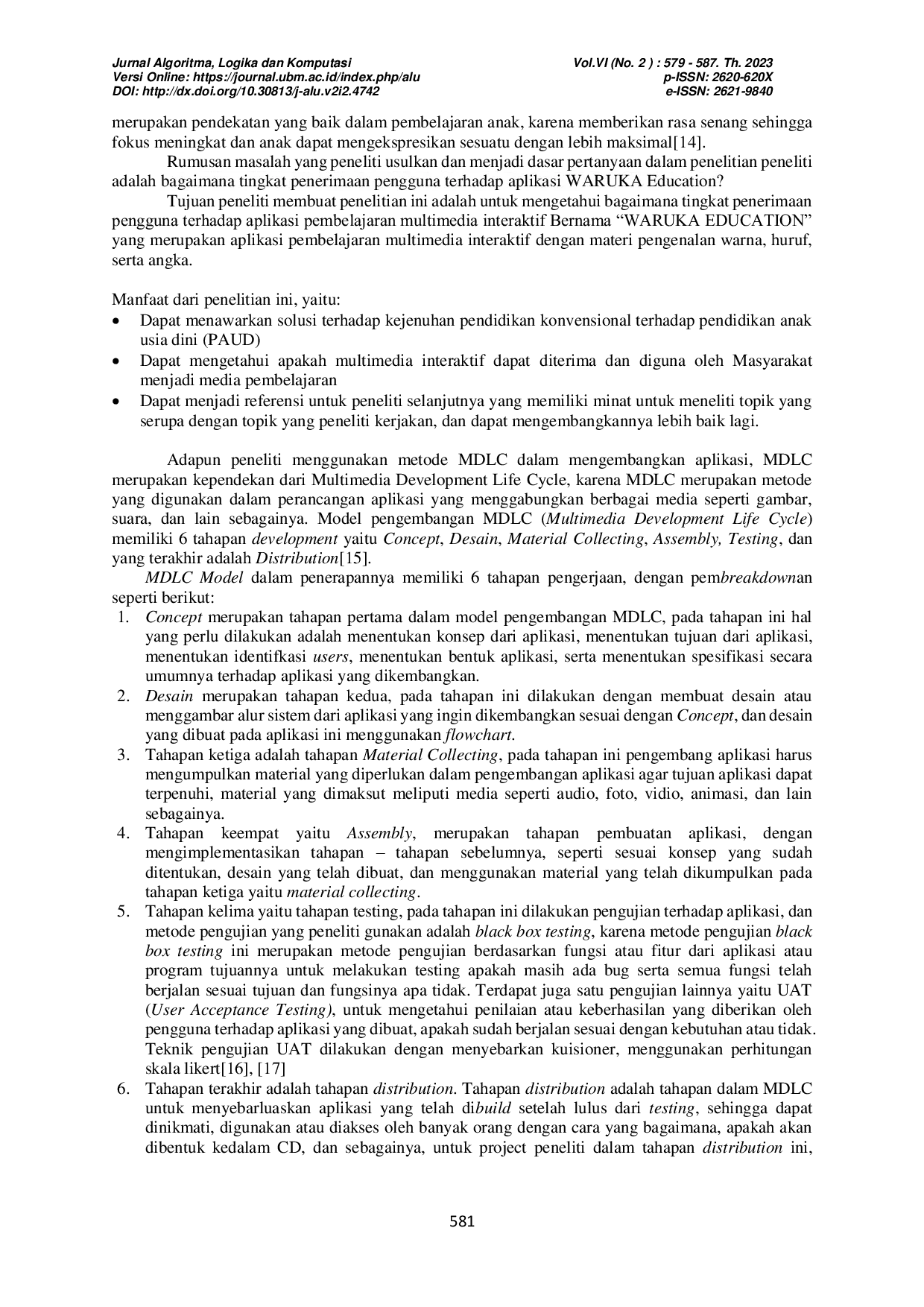 JURIS Pengembangan Sistem Aplikasi Pembelajaran Multimedia Interaktif Untuk Anak Berbasis Android