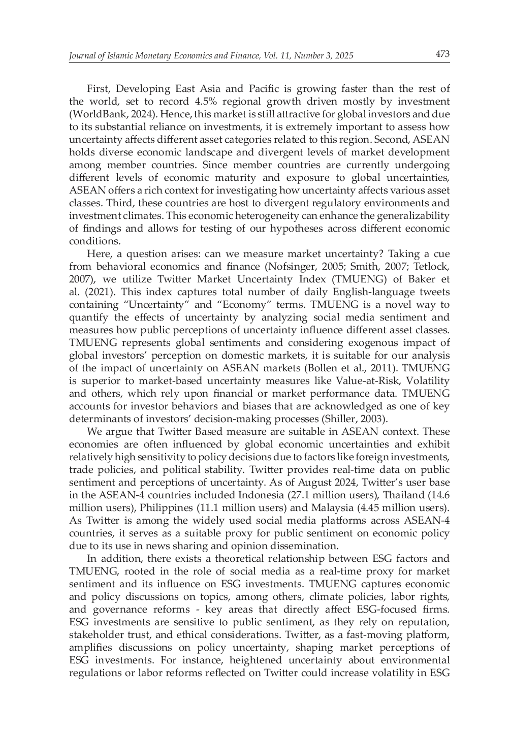 JURIS How ASEAN4 Conventional Islamic and ESG Indices React to Twitter Market Uncertainty