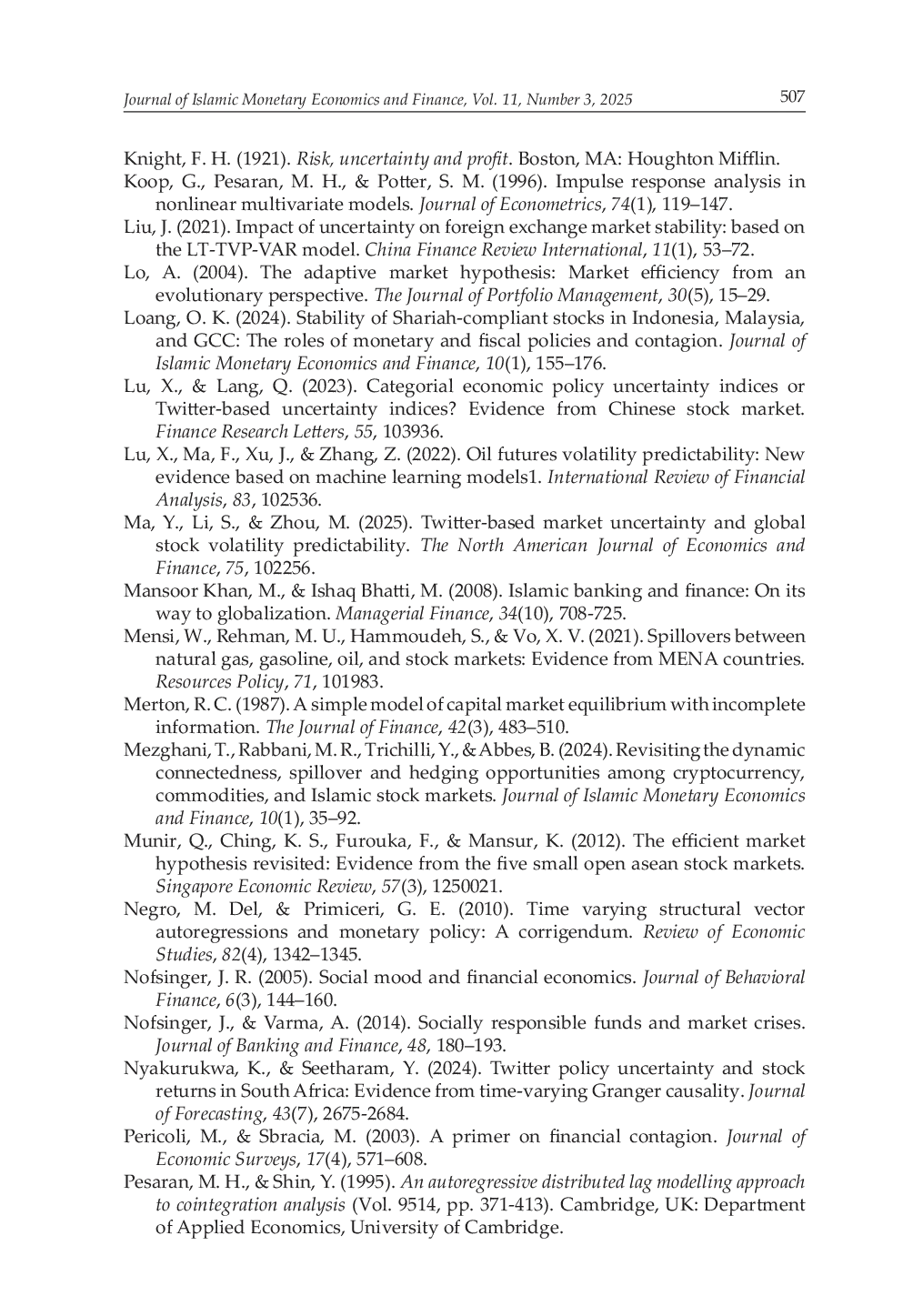 JURIS How ASEAN4 Conventional Islamic and ESG Indices React to Twitter Market Uncertainty