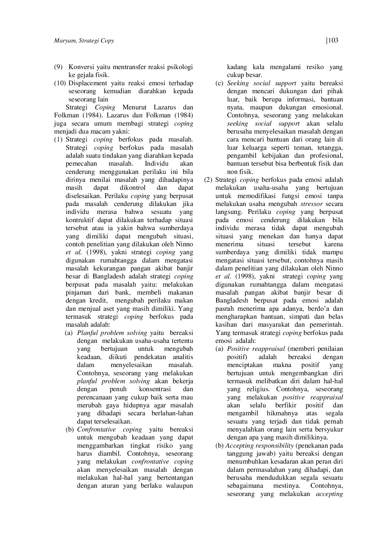 JURIS Strategi Coping Teori Dan Sumberdayanya