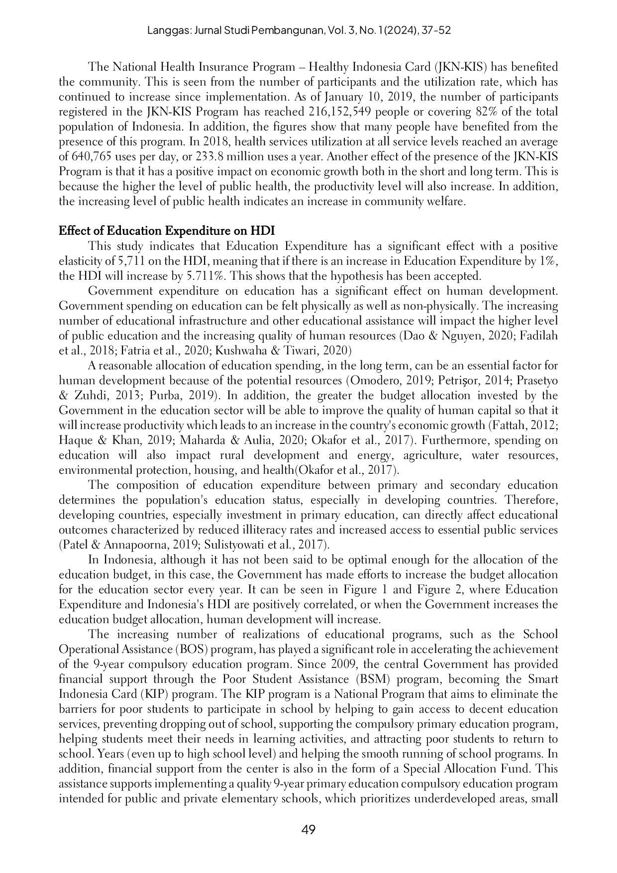 JURIS Fiscal Policy Instruments and Human Development Index Efforts to Improve the Welfare for Indonesian