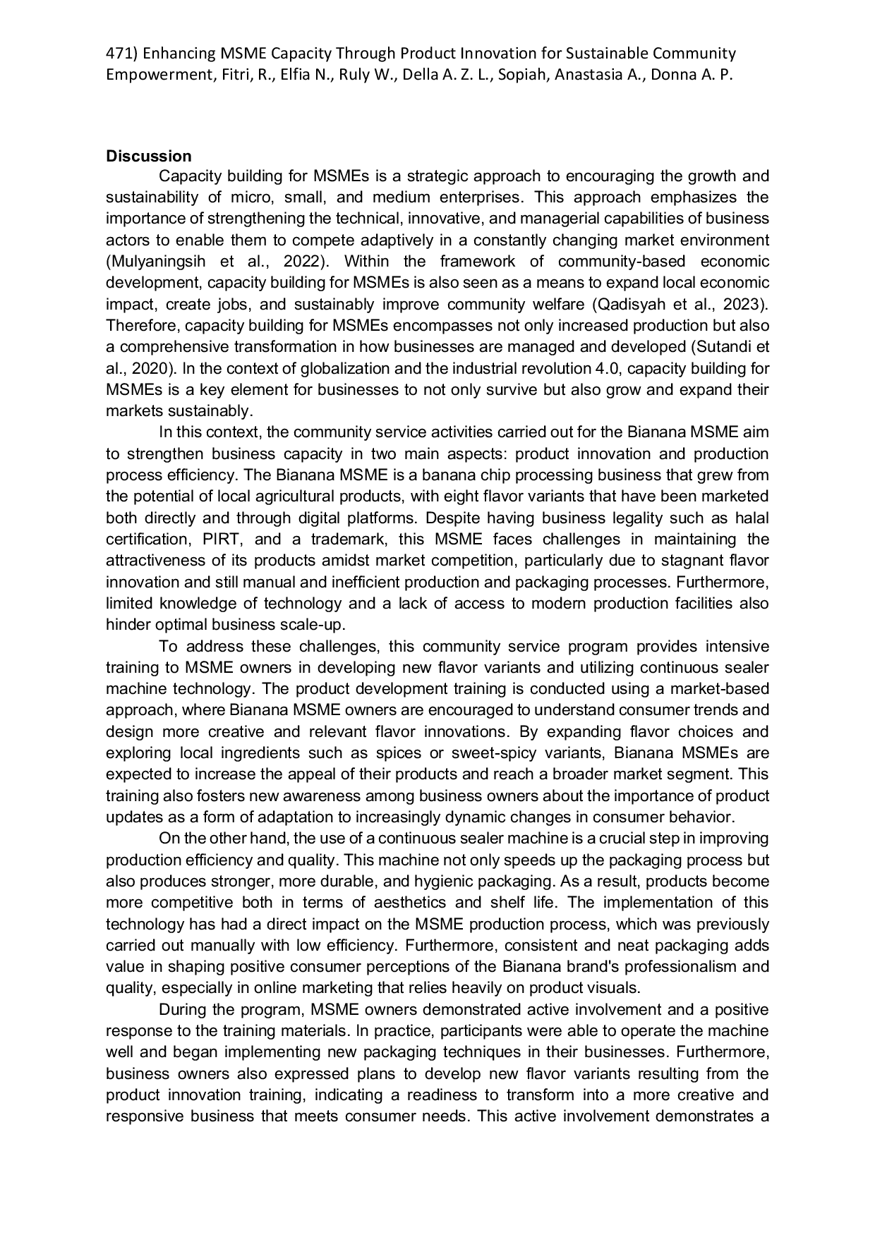 JURIS Enhancing MSME Capacity Through Product Innovation for Sustainable Community Empowerment