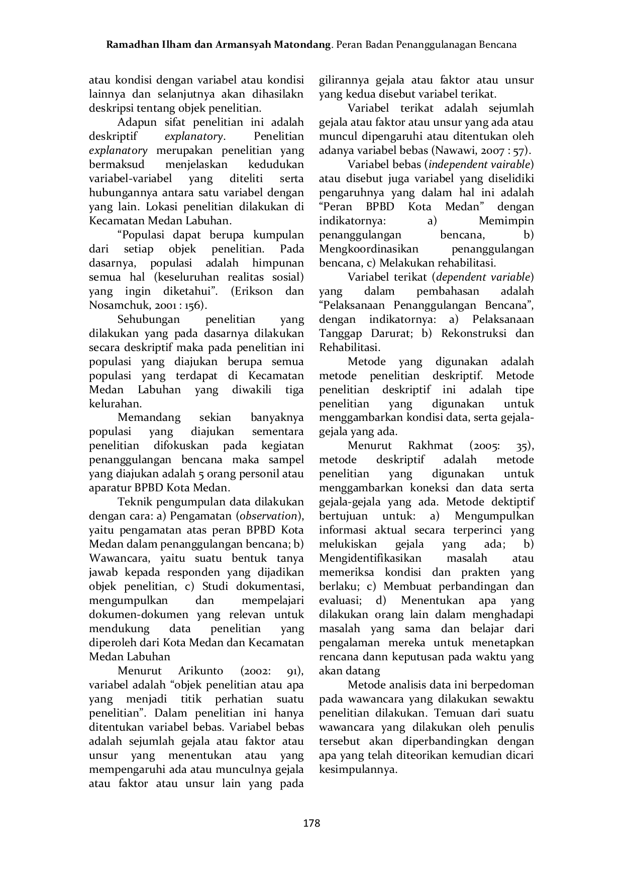 JURIS Peran Badan Penanggulangan Bencana Daerah Kota Medan dalam Penanggulangan Bencana Alam