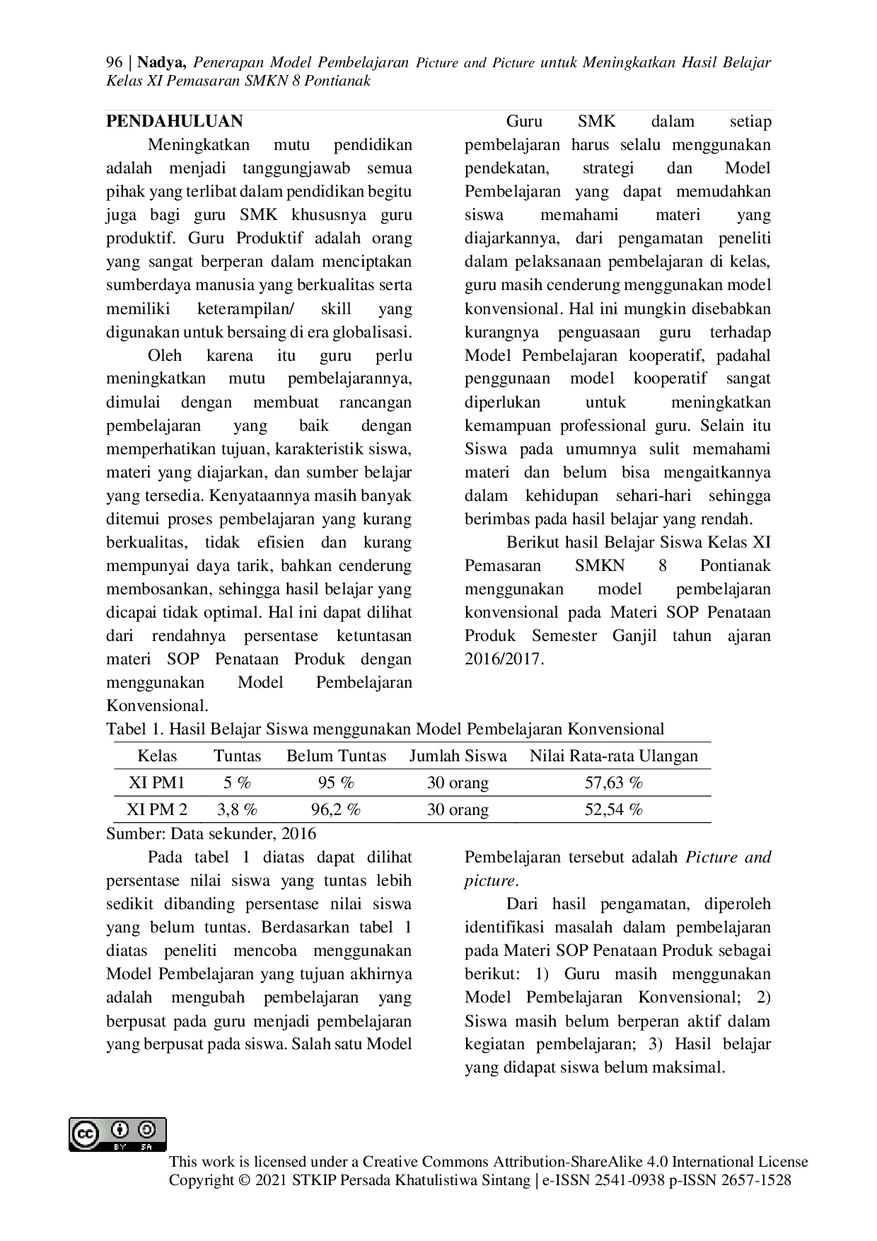 juris Penerapan Model Pembelajaran Picture and Picture Untuk Meningkatkan Hasil Belajar Kelas XI Pemasaran Smkn 8 Pontianak