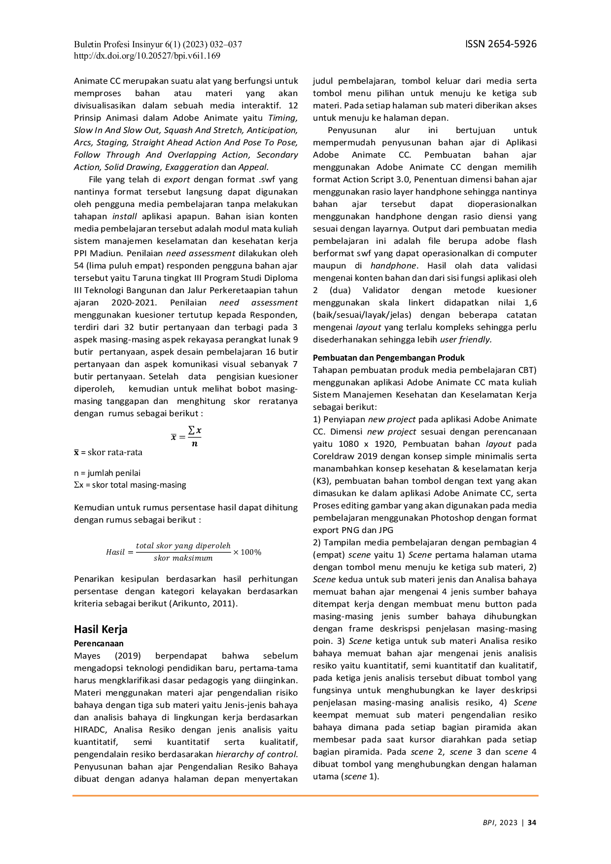 JURIS Media Pembelajaran Computer Base Training CBT Menggunakan Aplikasi Adobe Animate CC Mata Kuliah Sistem Manajemen Keselamatan dan Kesehatan Kerja