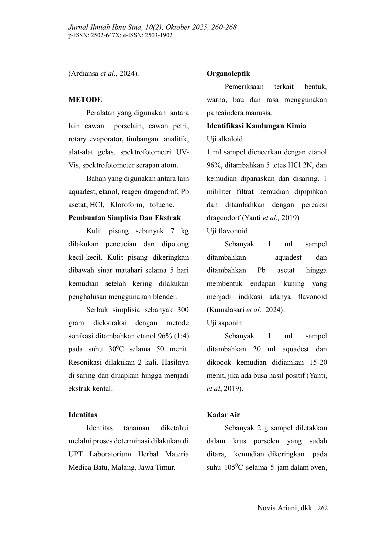 JURIS STANDARDISASI KULIT PISANG KEPOK Musa paradisiaca L SEBAGAI ALTERNATIF PENYEMBUH LUKA