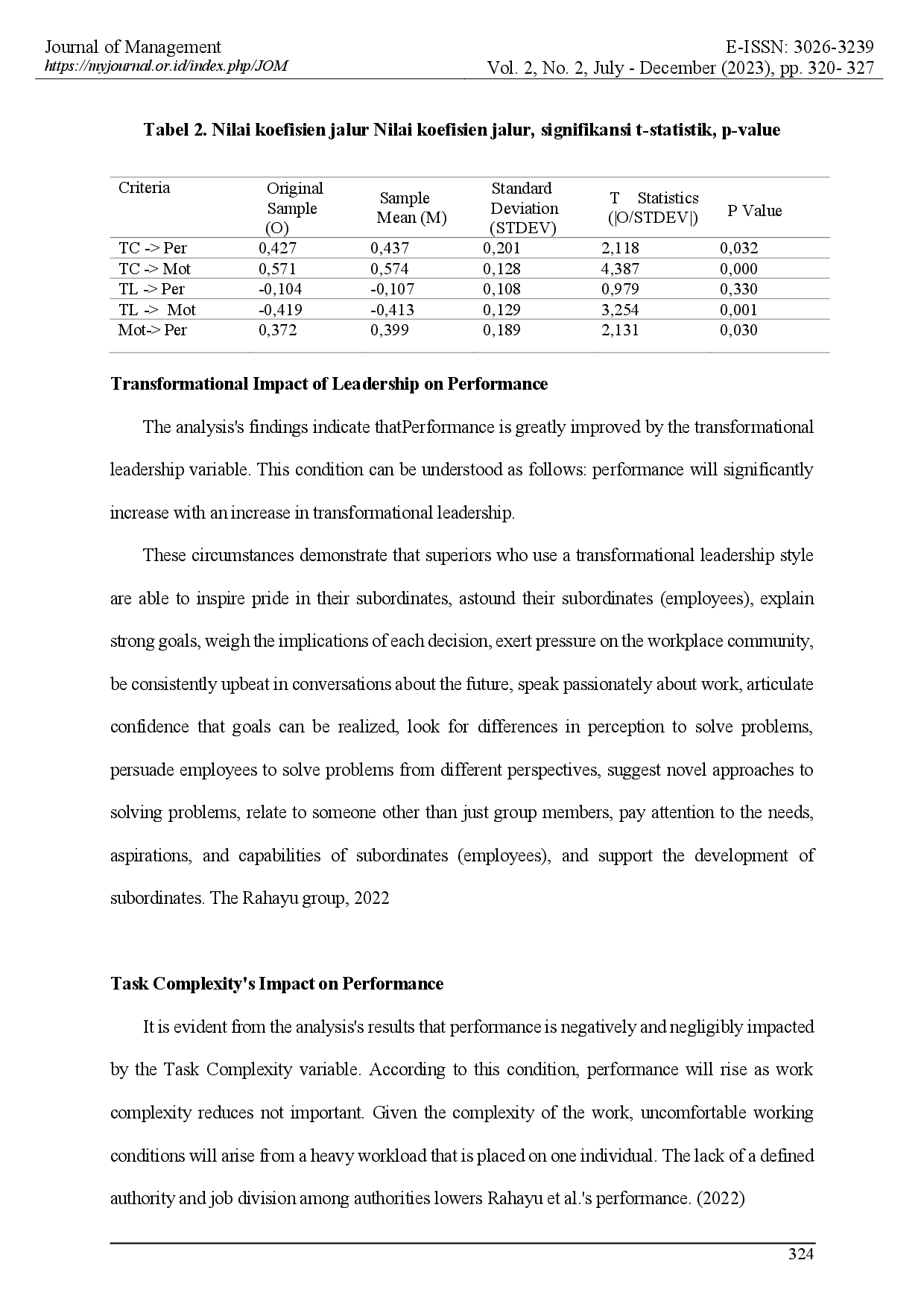 juris The Role Transformational Leadership On Employee Performance