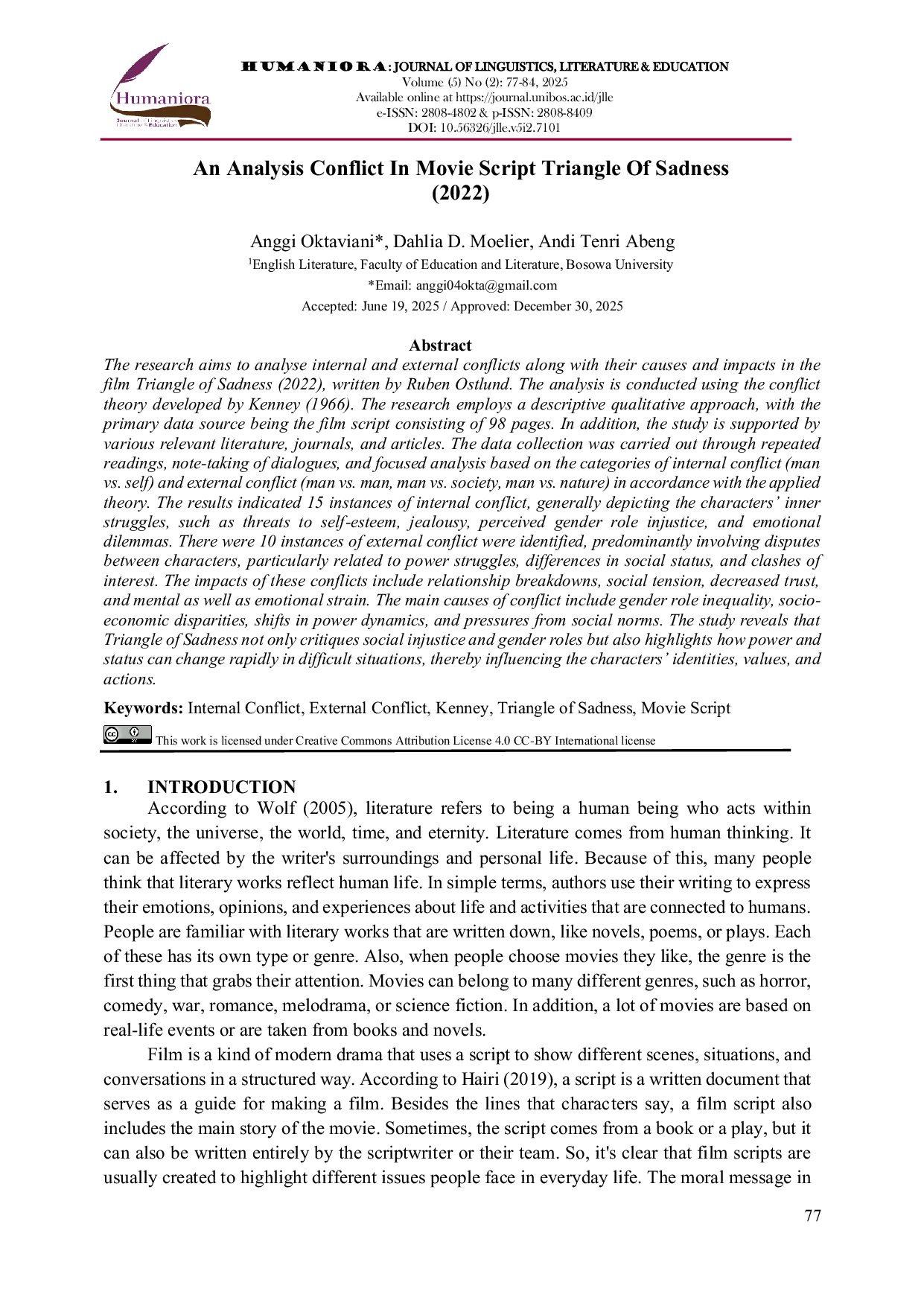 JURIS An Analysis Conflict In Movie Script Triangle Of Sadness 2022