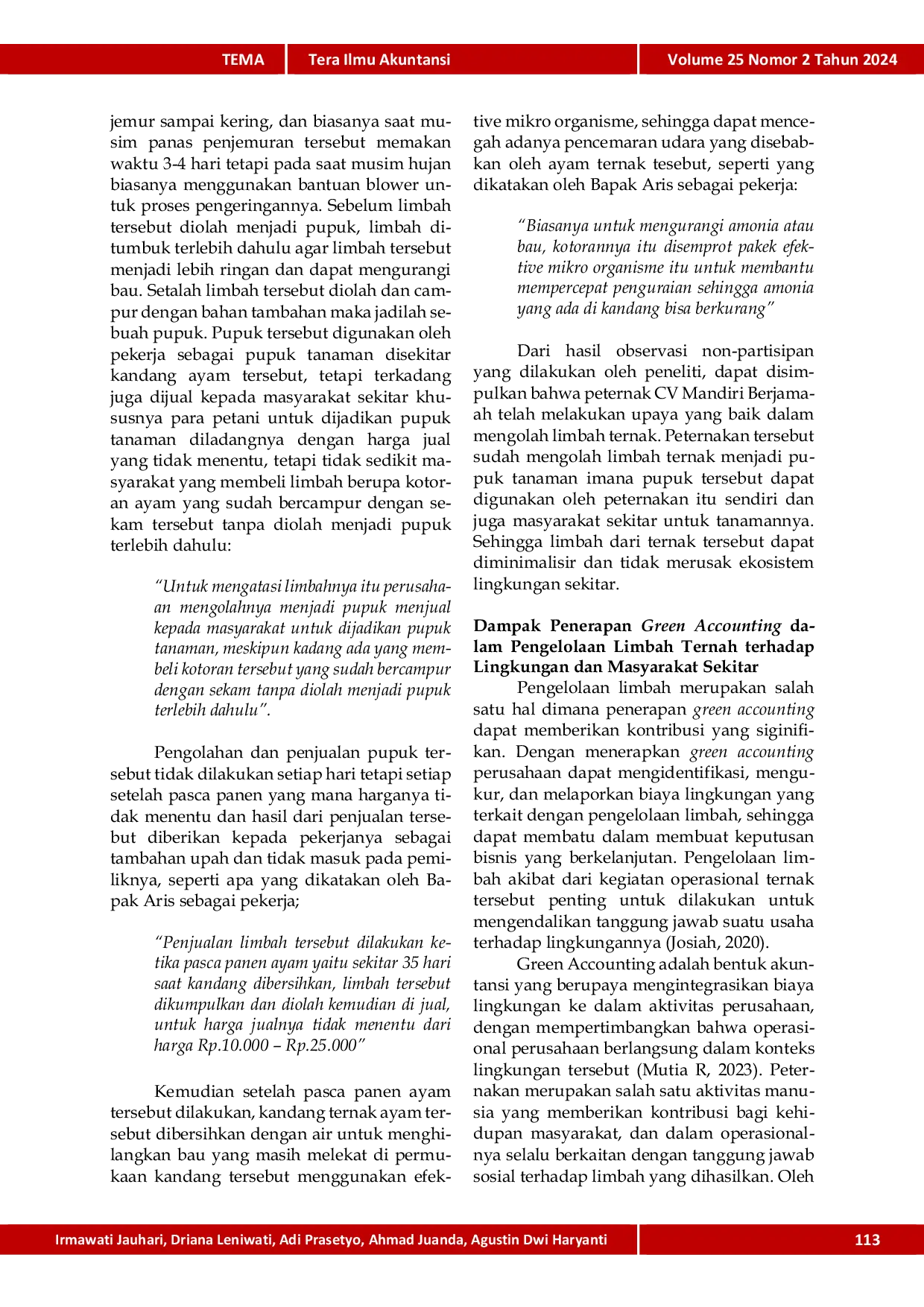 JURIS Analisis Penerapan Green Accounting dalam Pengelolaan Limbah