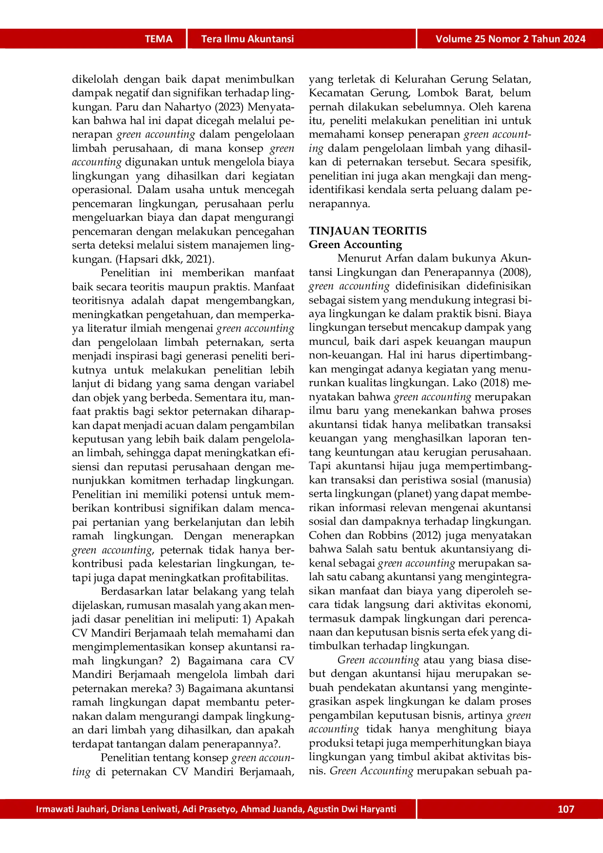 JURIS Analisis Penerapan Green Accounting dalam Pengelolaan Limbah