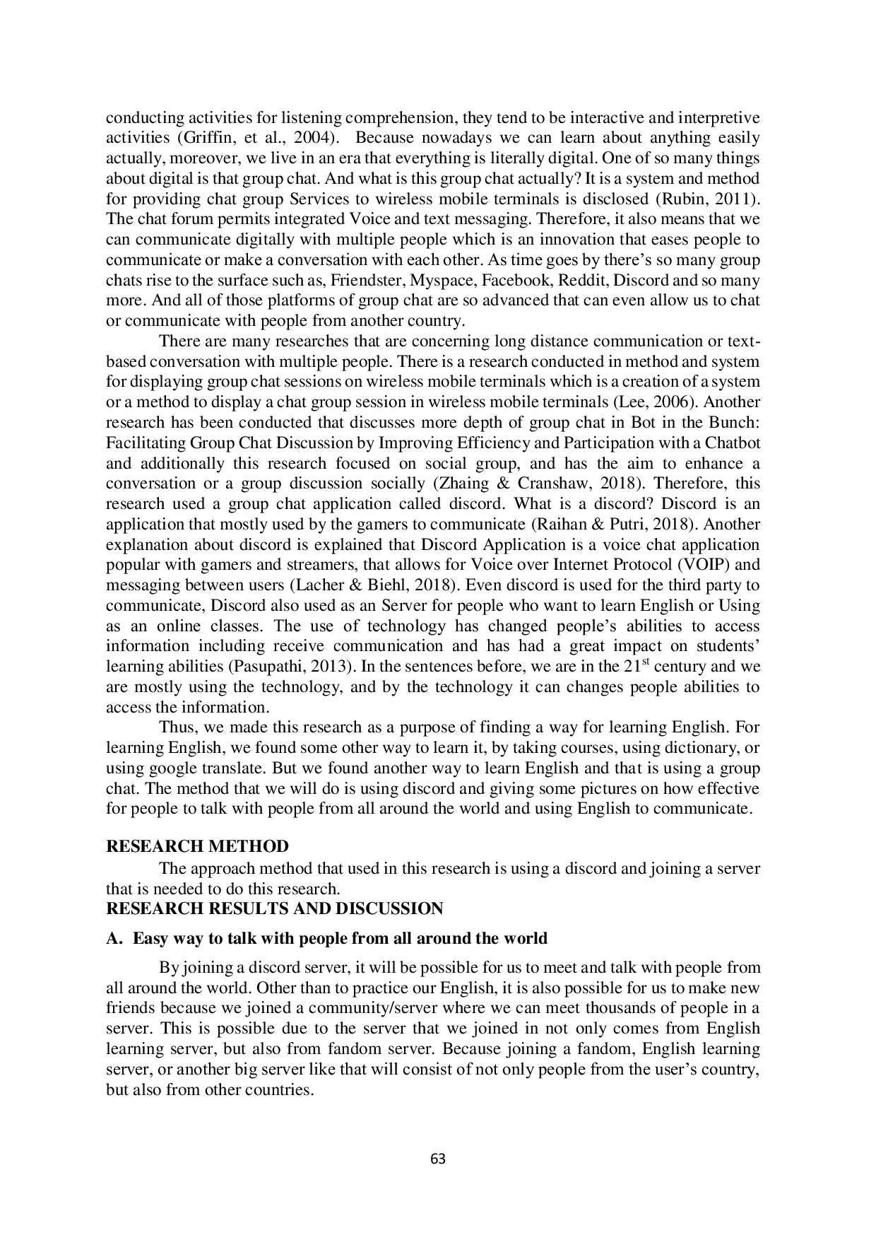 JURIS The Usage of Group Chatting Platform for English Skills