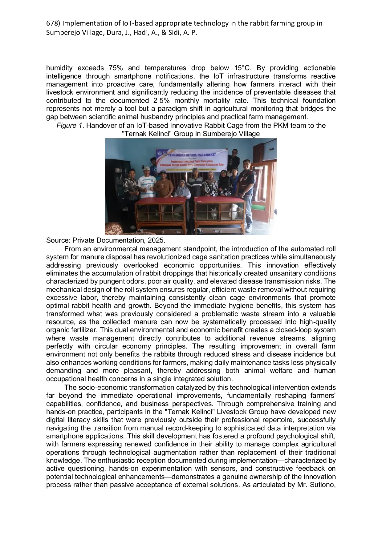 JURIS Implementation of IoT based Appropriate Technology in the Rabbit Farming Group in Sumberejo Village