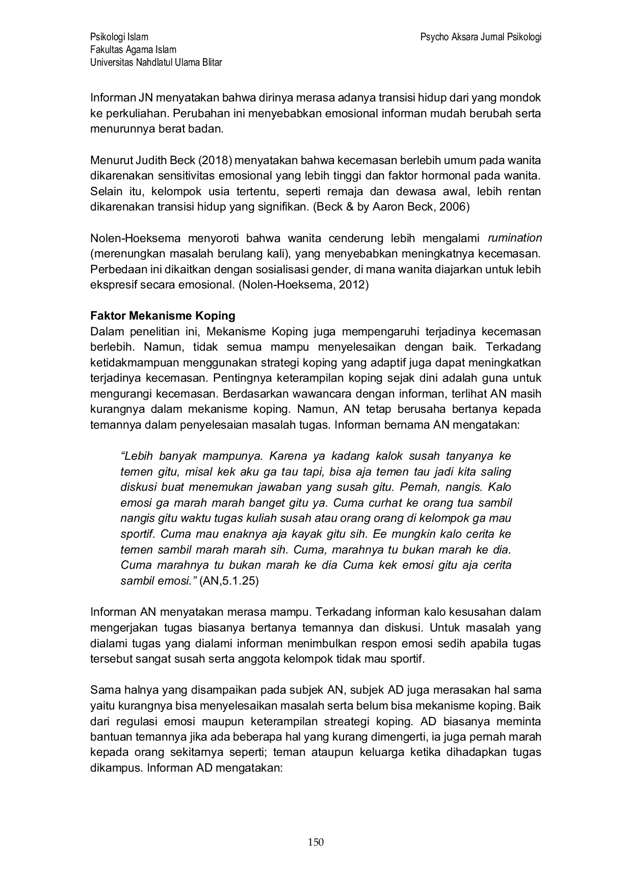 JURIS Dampak Anxiety Berlebih Studi Kasus Tekanan Pembelajaran Pada Mahasiswa