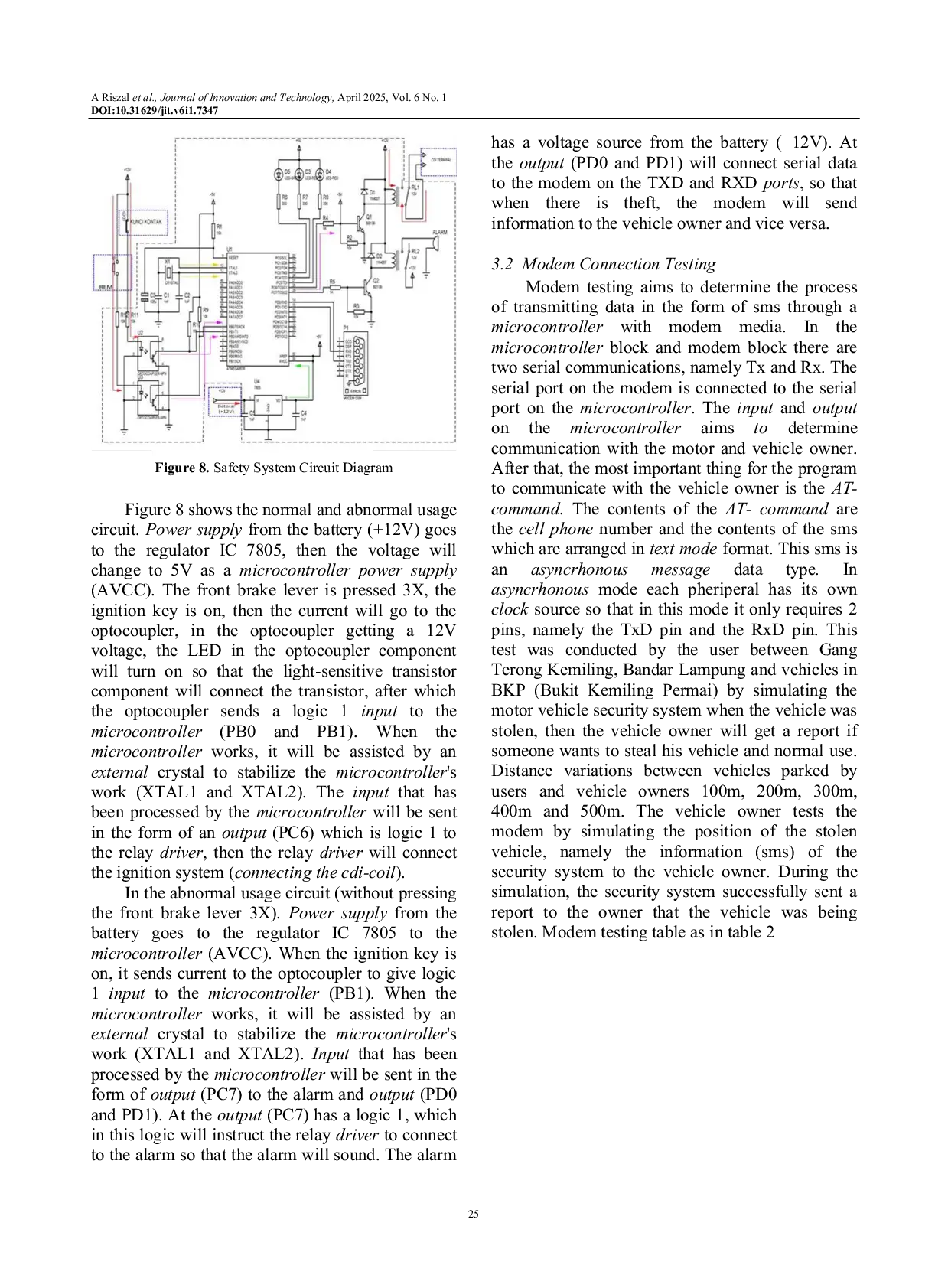 JURIS Vehicle Safety System Integrated with GSM Network Global System for Mobile Communications on Vehicle Ignition System