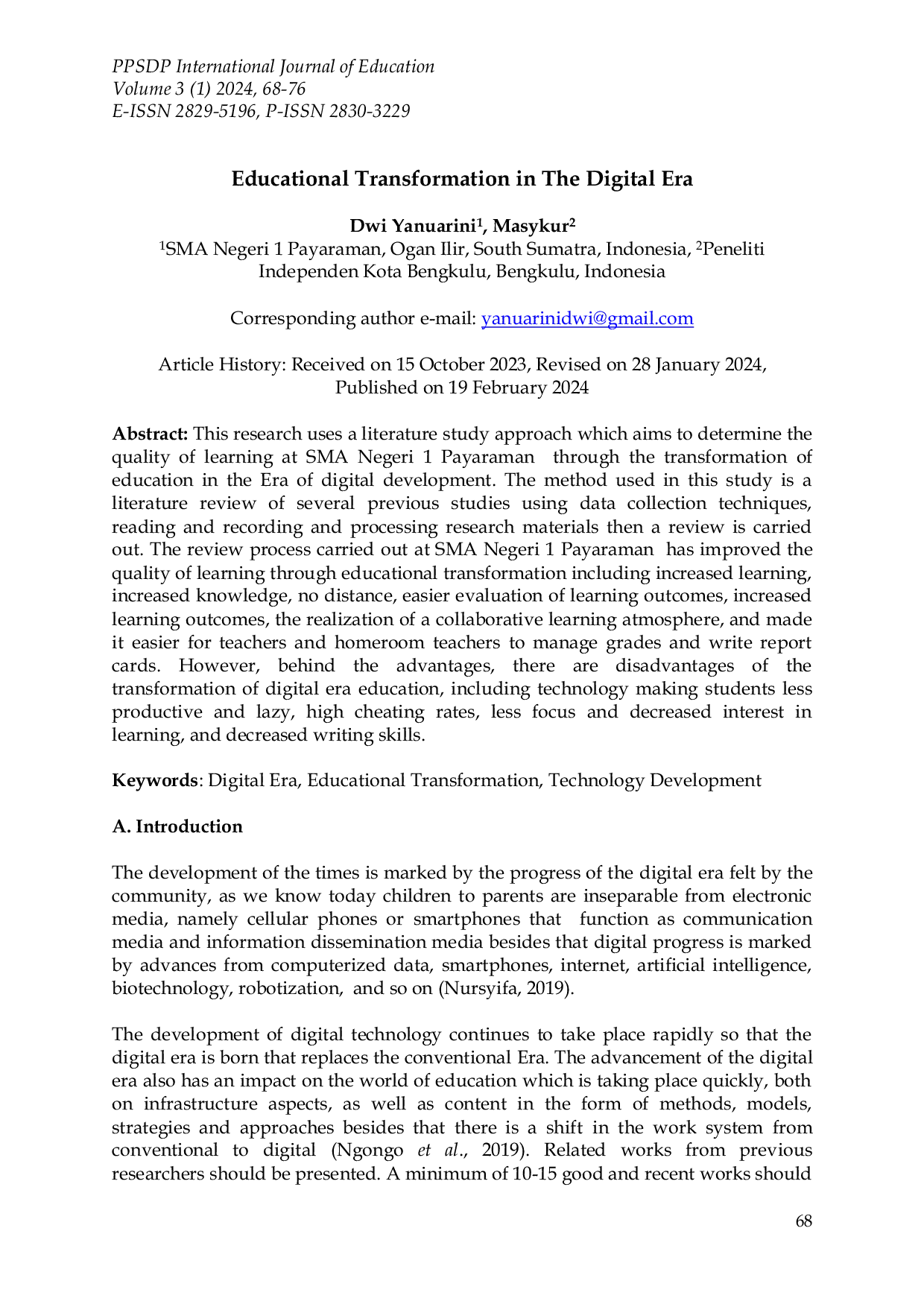 JURIS Educational Transformation in The Digital Era