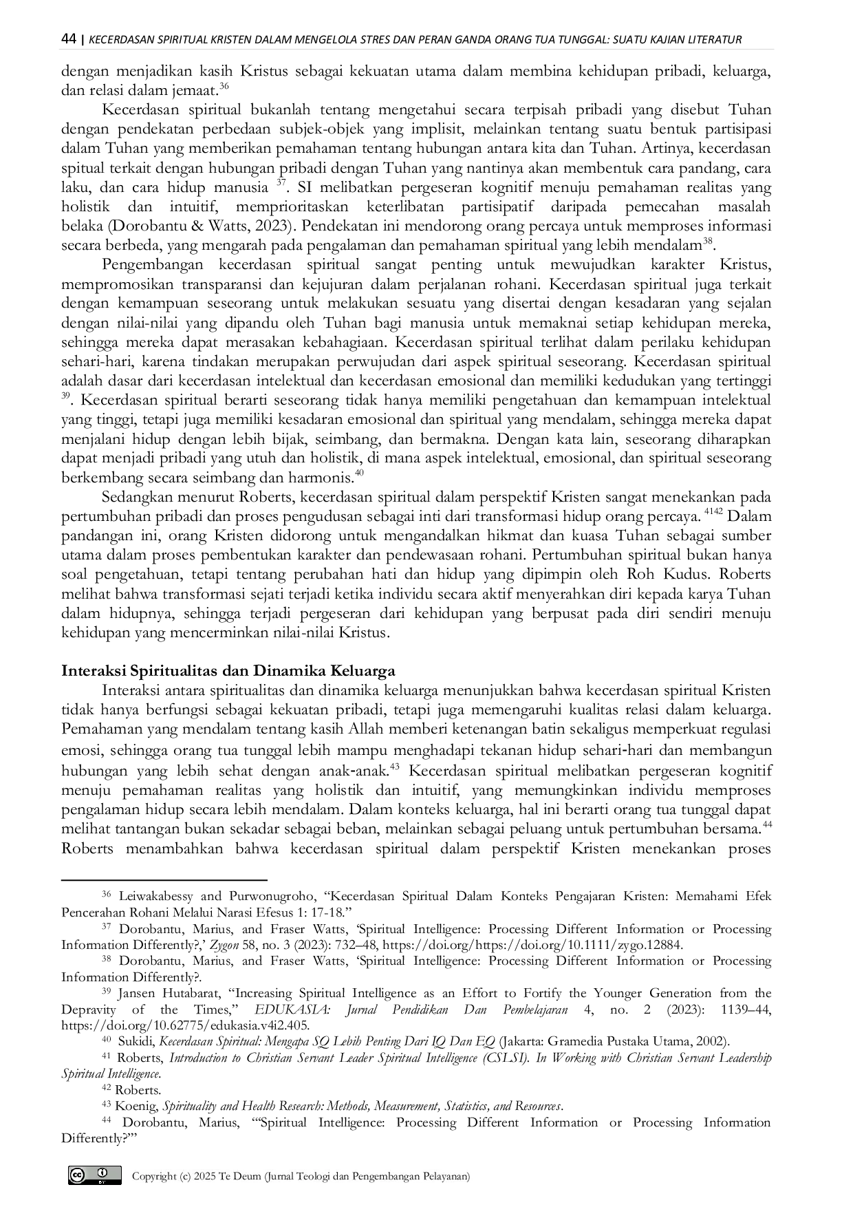 JURIS Kecerdasan Spiritual Kristen Dalam Mengelola Stres Dan Peran Ganda Orang Tua Tunggal Suatu Kajian Literatur