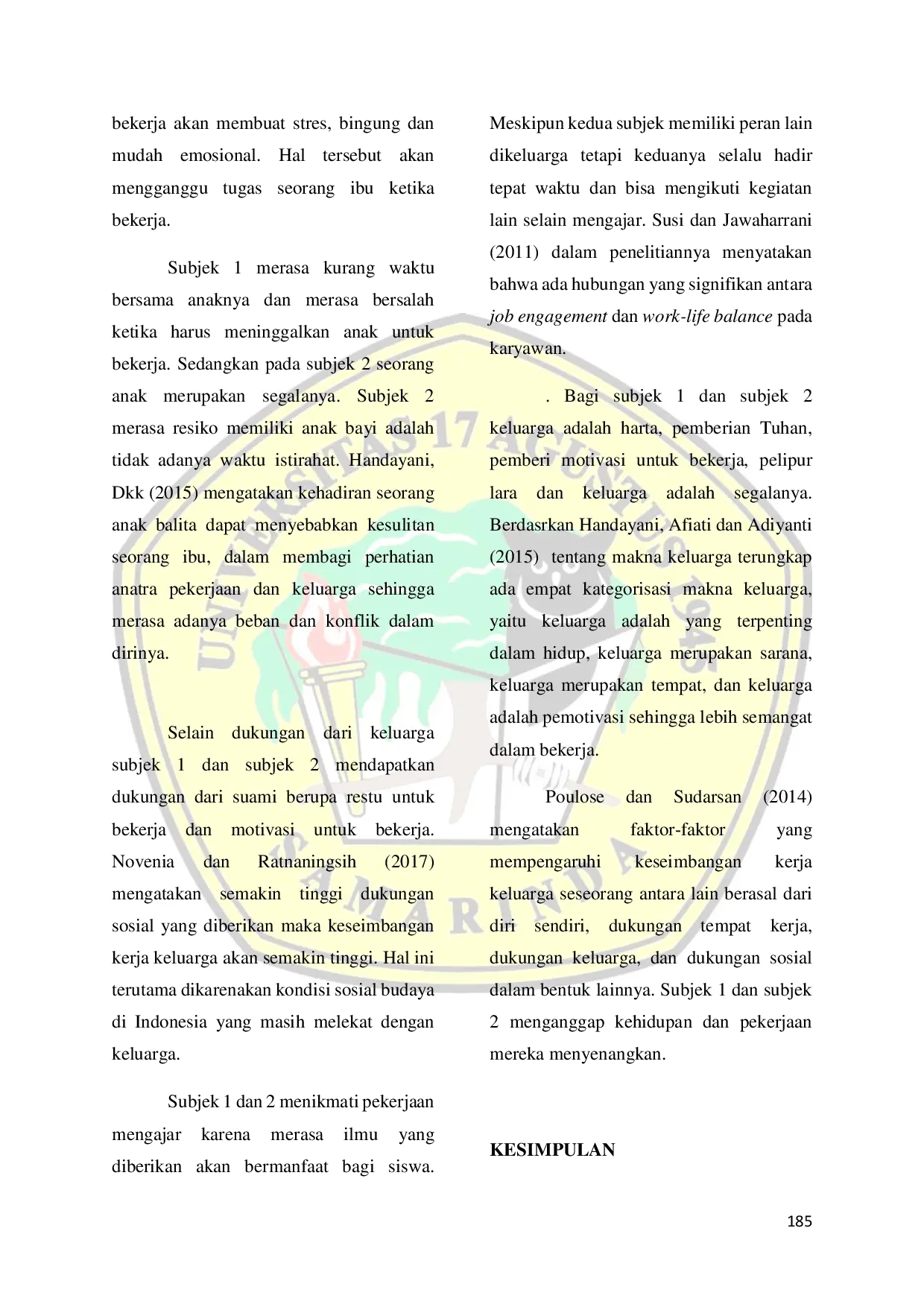 JURIS Studi Fenomenologi Keseimbangan Kerja Keluarga Pada Wanita Dewasa Awal Yang Bekerja Sebagai Guru