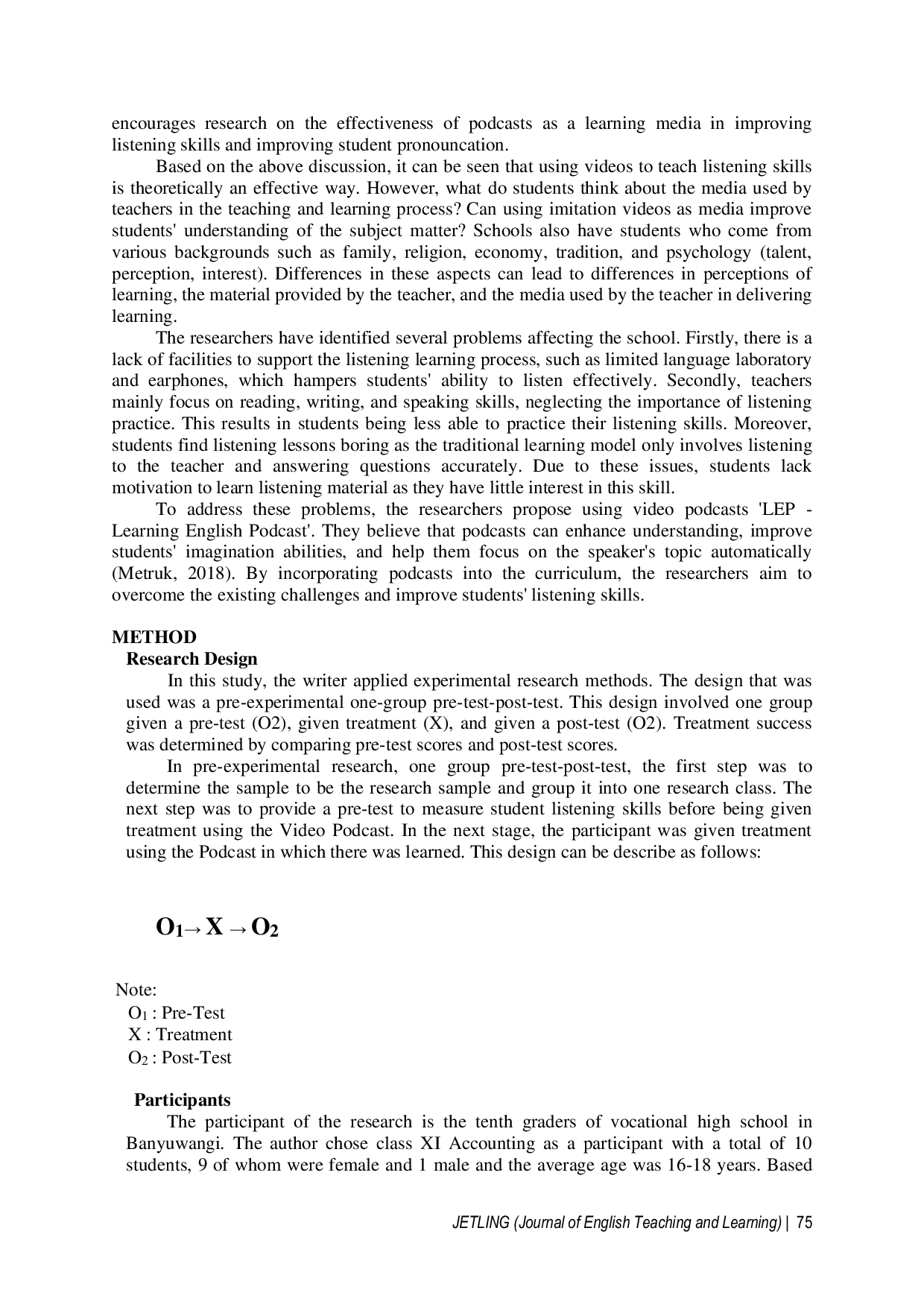 JURIS Improving Listening Skill with a Video Based Podcast for Vocational High School Students