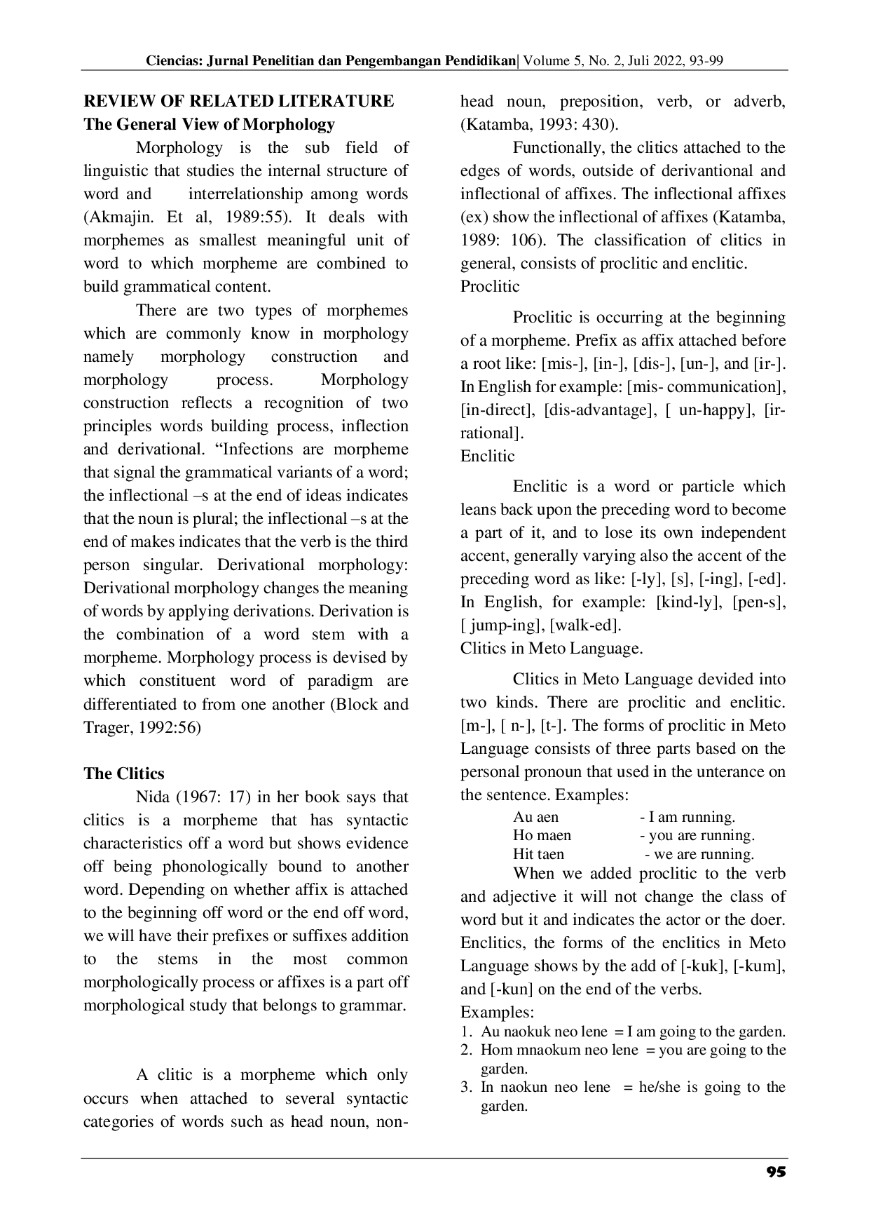 JURIS Clitic in Meto Language
