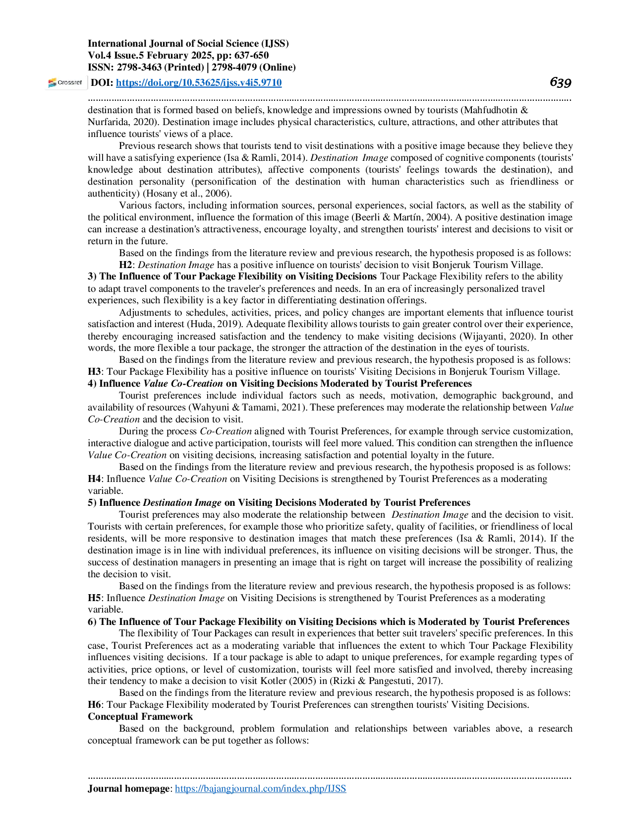 JURIS Pengaruh Value Co Creation Citra Destinasi Dan Fleksibilitas Paket Wisata Terhadap Keputusan Kunjungan Wisatawan Di Desa Wisata Bonjeruk