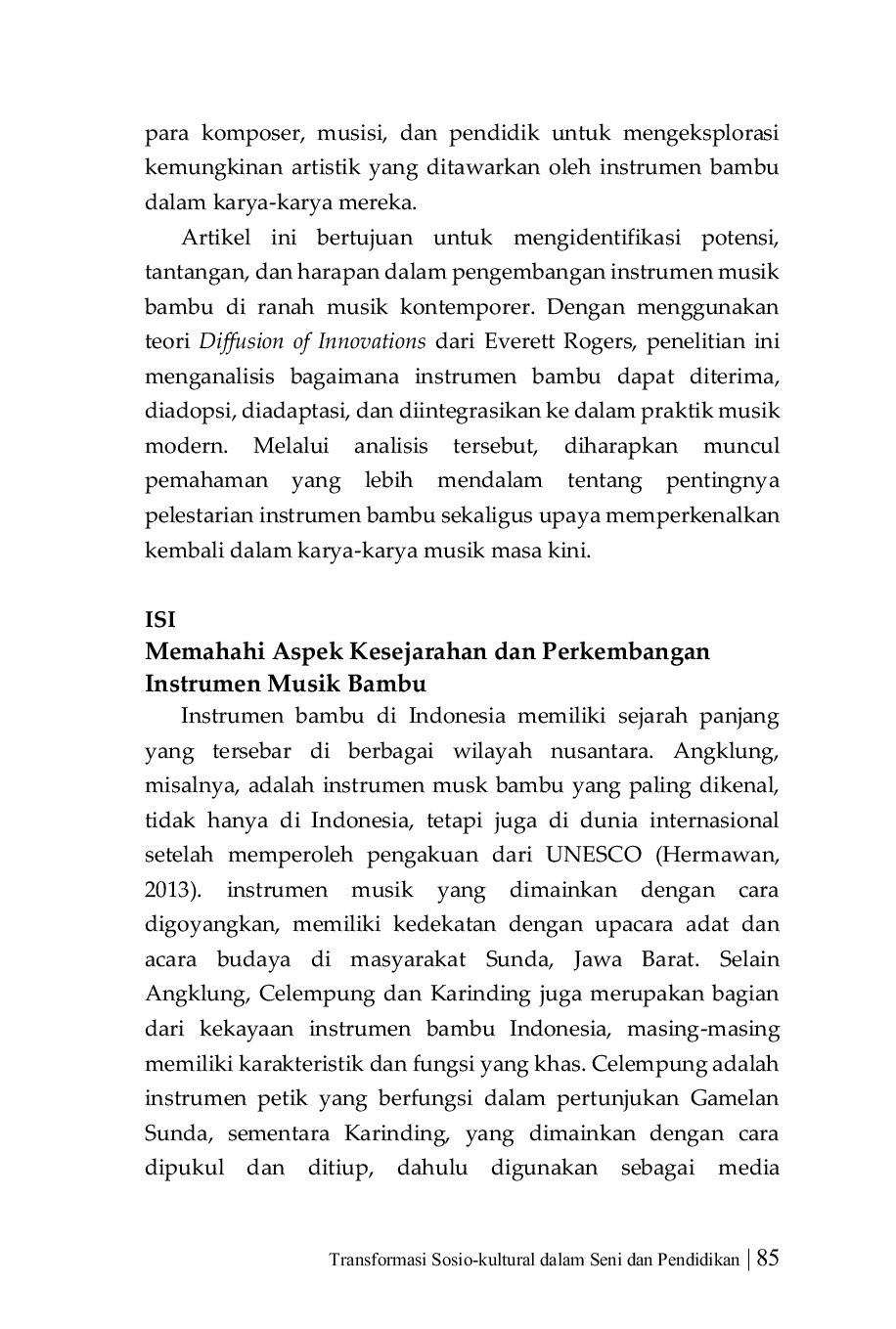 JURIS Eksplorasi Instrumen Musik Bambu Sebuah Upaya Menelusuri Potensi dan Harapan di Tengah Terbatasnya Komposer