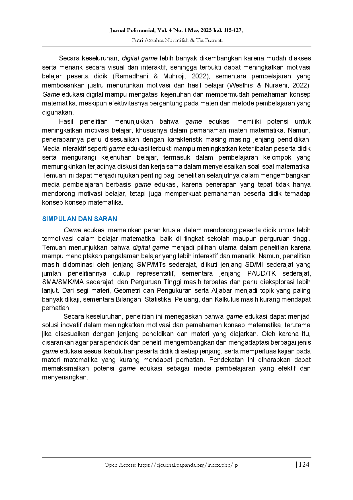 juris Systematic Literature Review Penerapan Game Edukasi untuk Meningkatkan Motivasi Belajar Matematika