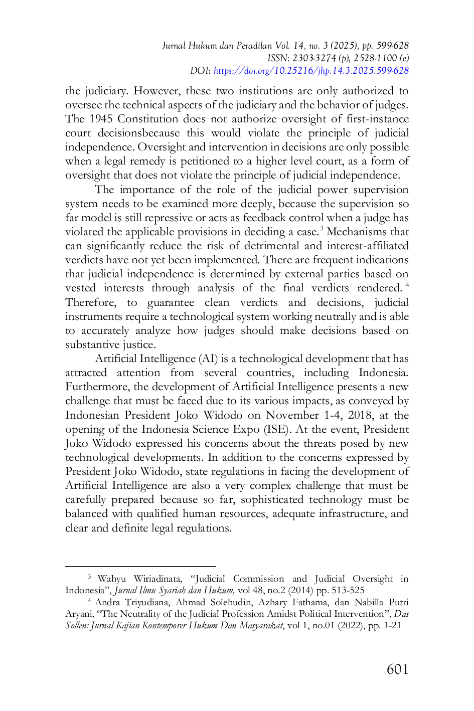 JURIS The Potential of Generative Artificial Intelligence Based on Applications in Judicial Supervision in An Efforts to Reduce Corruption Collusion and Nepotism
