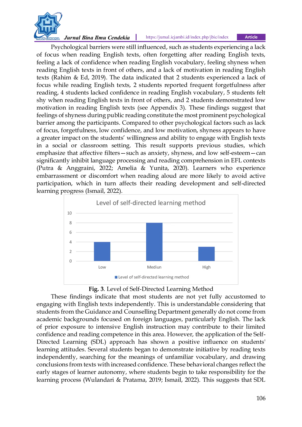 JURIS A Descriptive Study on Barriers to Reading English Texts and The Self Directed Learning Method