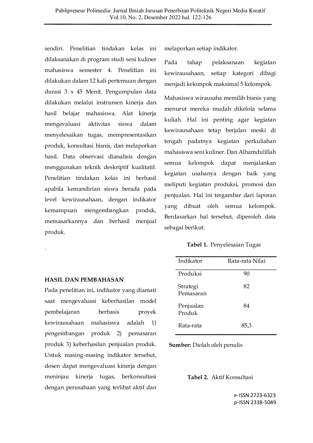 JURIS Model Pembelajaran Berbasis Proyek pada Mata Kuliah Praktik Kewirausahaan Untuk Menunjang Kemampuan Mahasiswa dalam Melakukan Promosi Publishing dan Penjualan Produk Hasil Praktik Kuliah