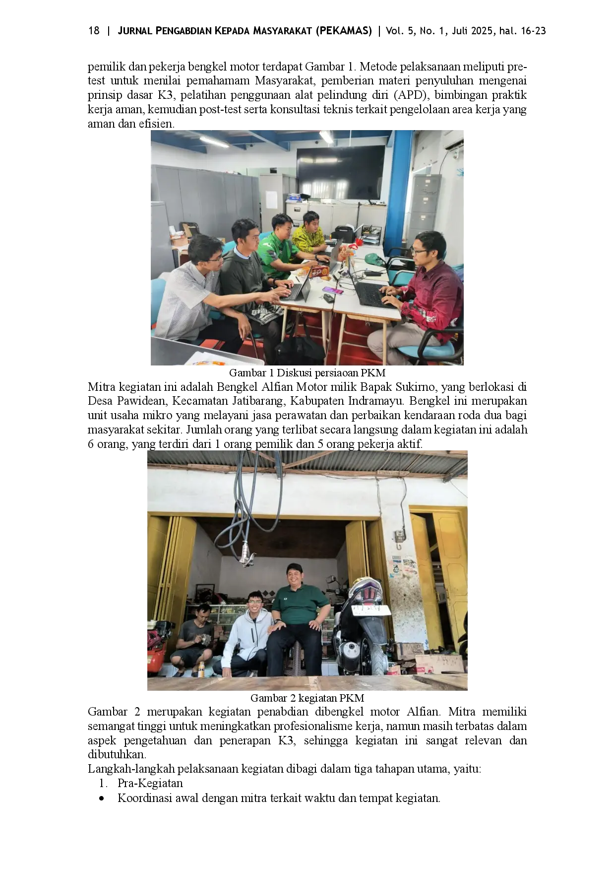 juris Sosialisasi Kesehatan dan Keselamatan Kerja di Bengkel Alfian Motor