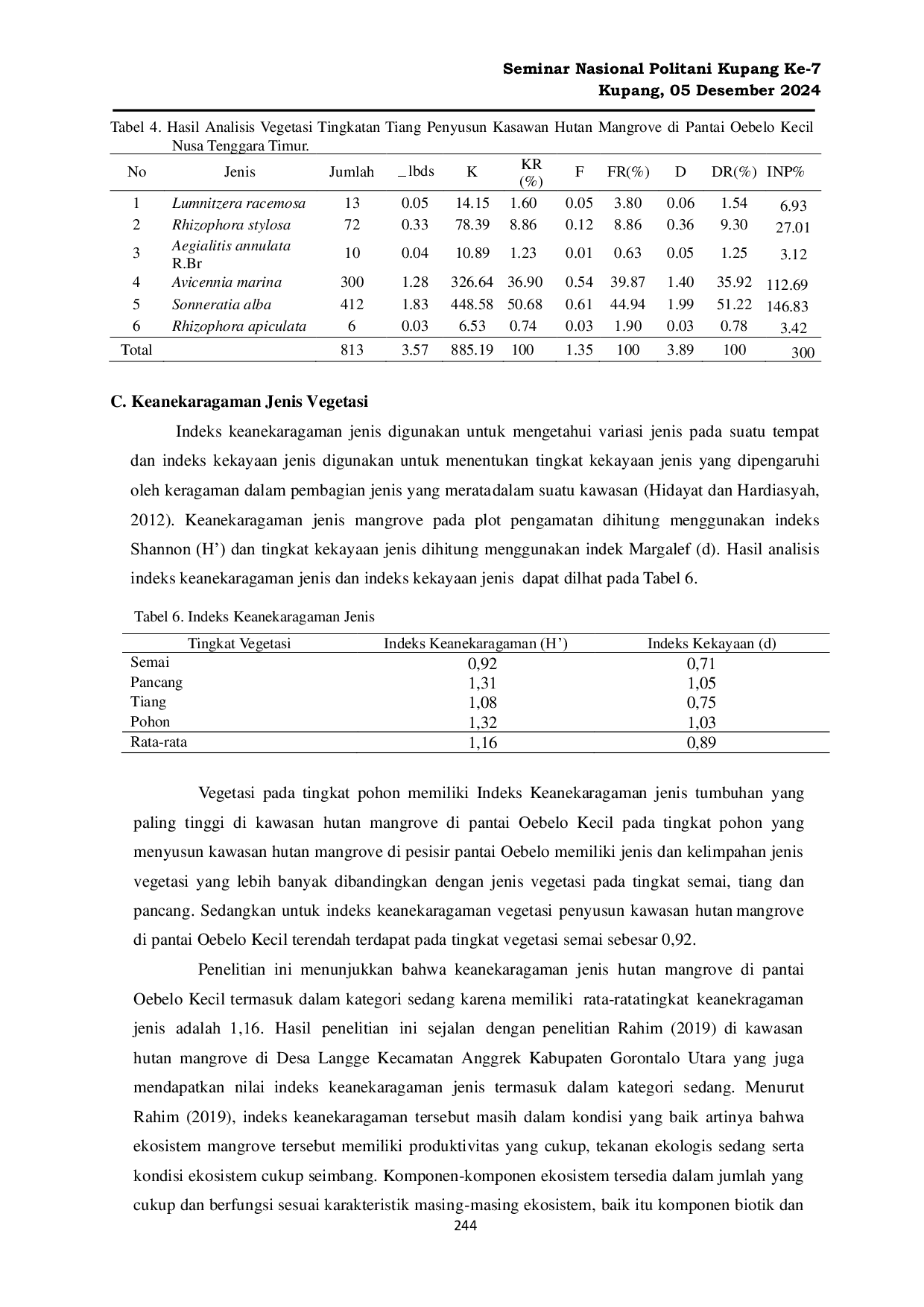 JURIS Keragaman Jenis Mangrove di Pantai Oebelo Kecil