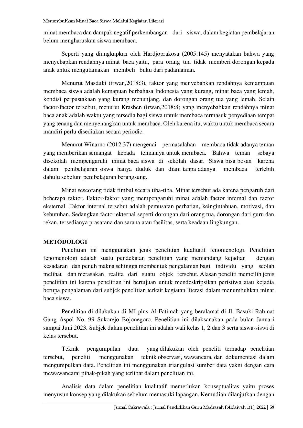 juris Menumbuhkan Minat Baca Siswa Melalui Kegiatan Literasi