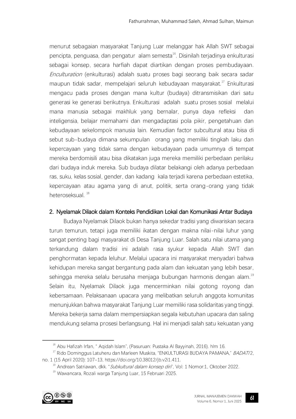 JURIS Tradisi Nyelamak Dialok Sebagai Dakwah Pemersatu Muslim Bajo Dan Sasak Di Desa Tanjung Luar Kecamatan Keruak Lombok Timur