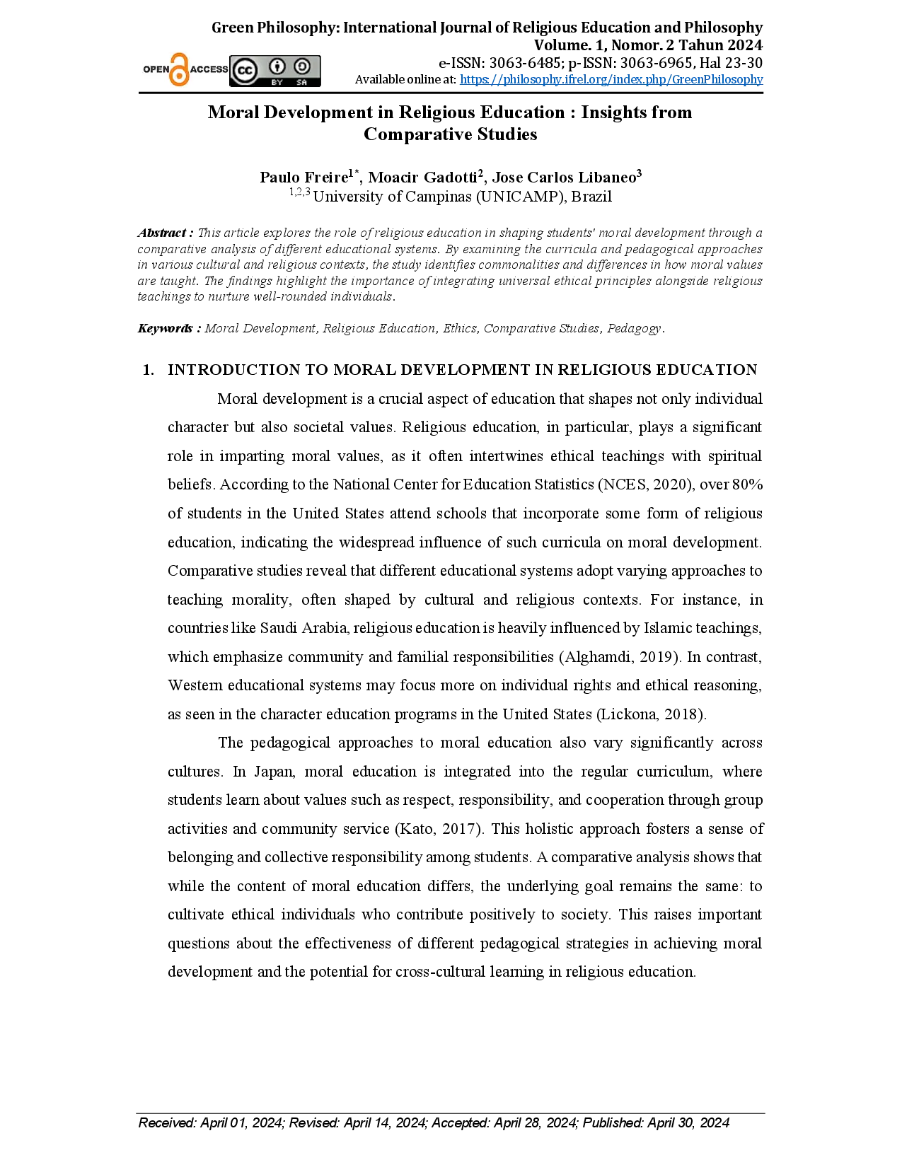 juris Moral Development in Religious Education Insights from Comparative Studies