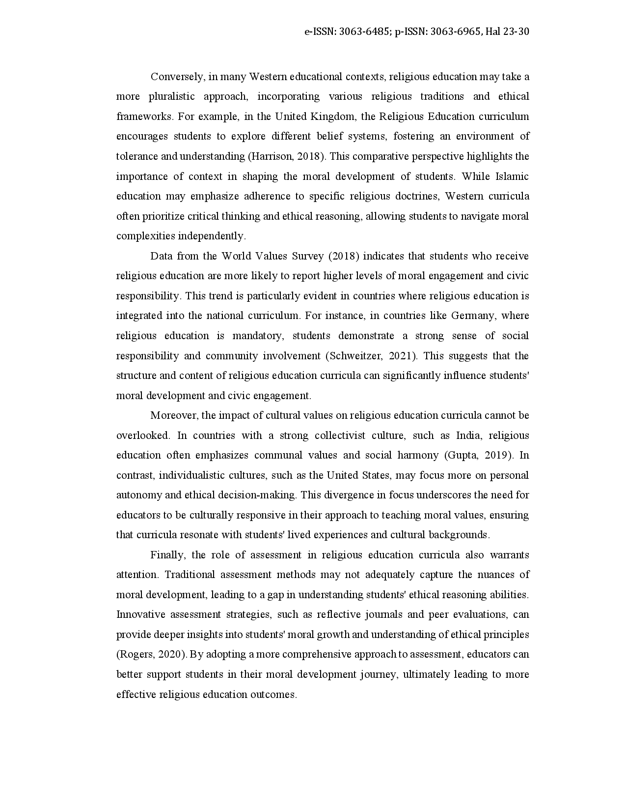 juris Moral Development in Religious Education Insights from Comparative Studies