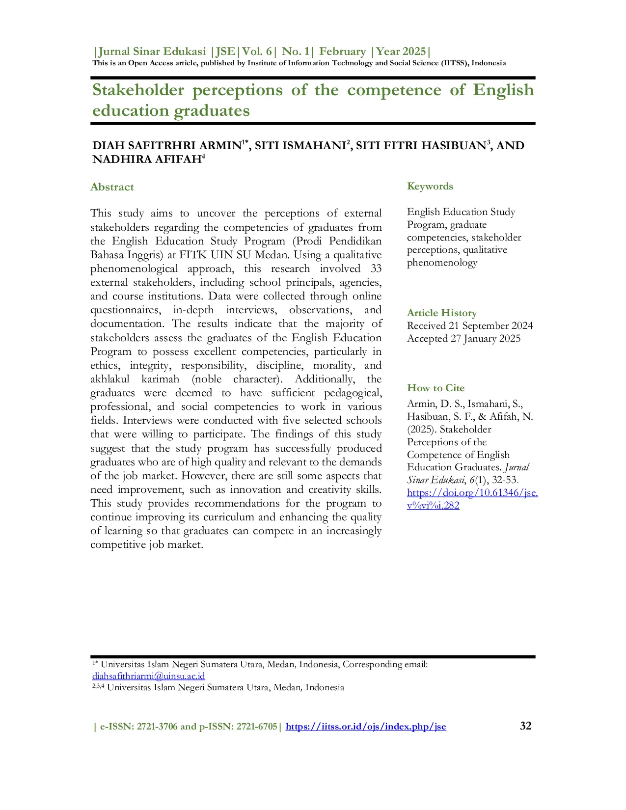 JURIS Stakeholder perceptions of the competence of English education graduates
