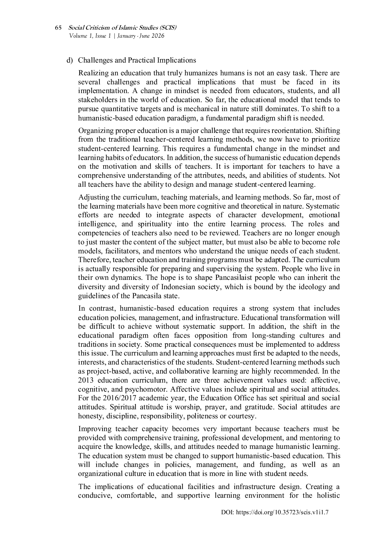 JURIS Humanizing Education Analysis of the Islamic Perspective on the Dignity and Potential of Students