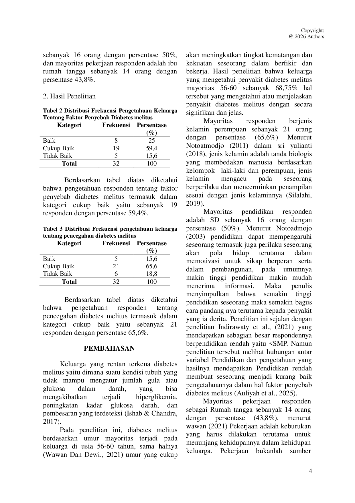 JURIS Pengetahuan Keluarga Tentang Faktor Penyebab Dan Pencegahan Diabetes Melitus